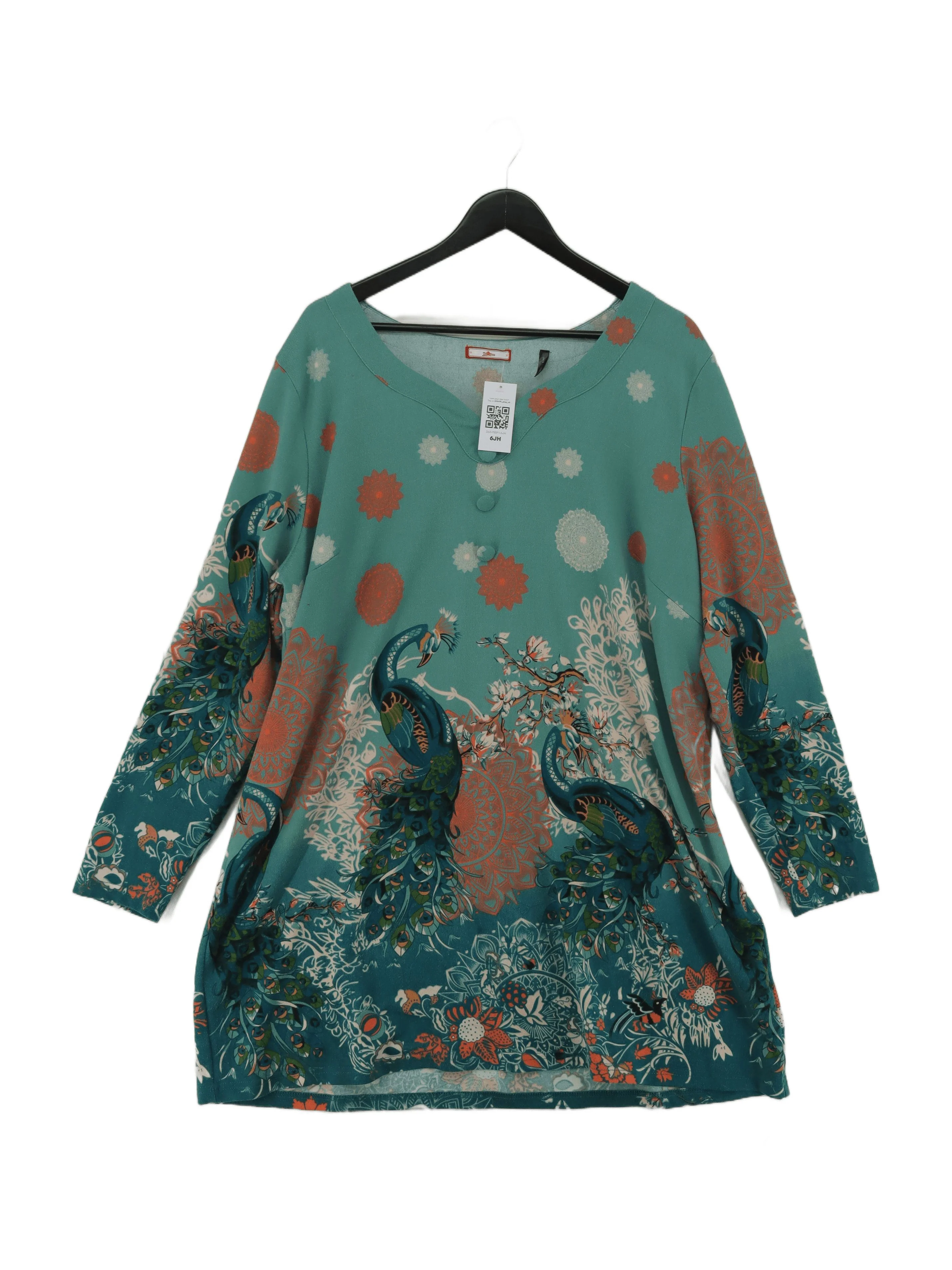 Joe Browns Women's Top UK 24 Green Polyester with Elastane Tunic