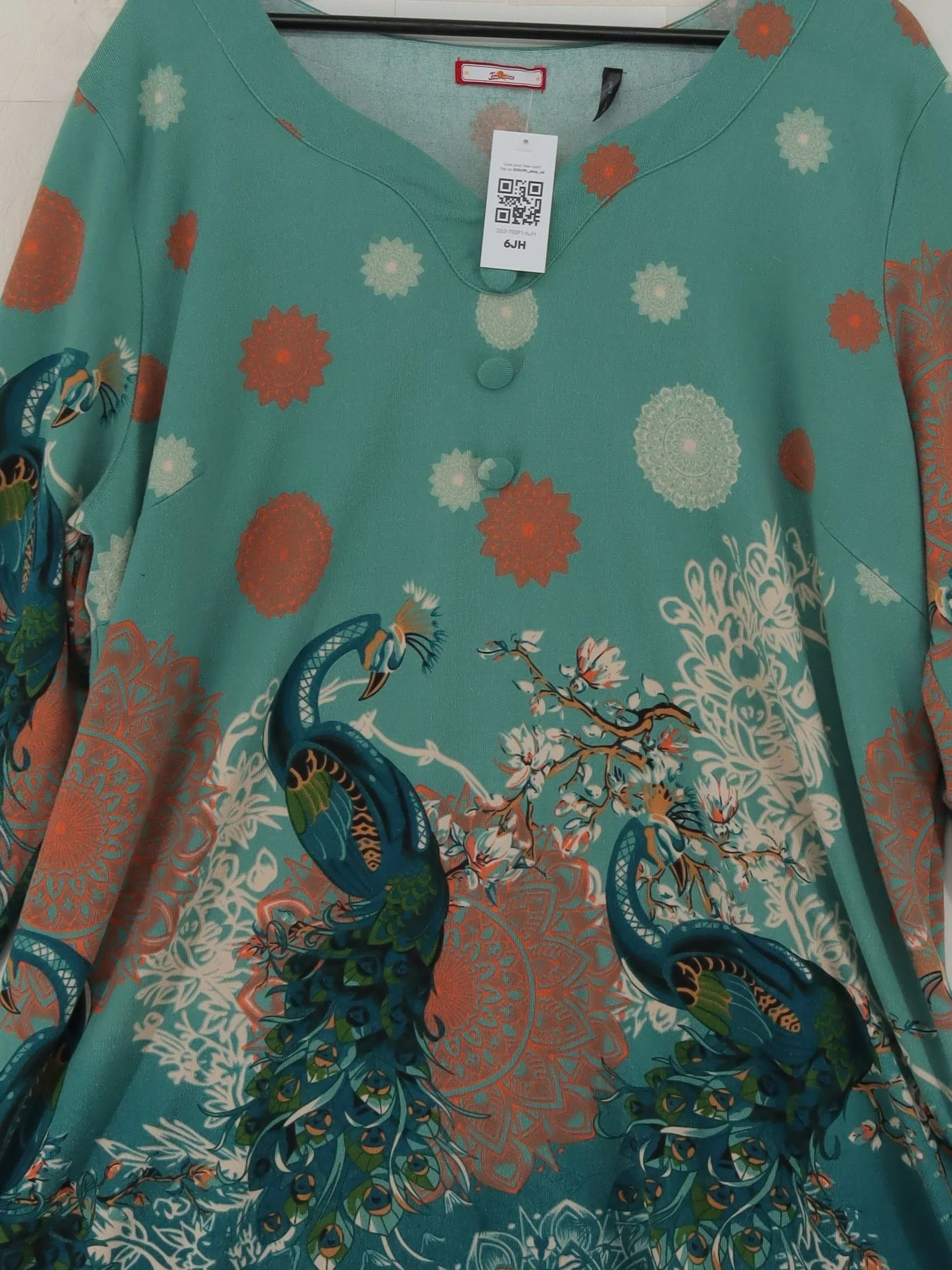 Joe Browns Women's Top UK 24 Green Polyester with Elastane Tunic - Image 3
