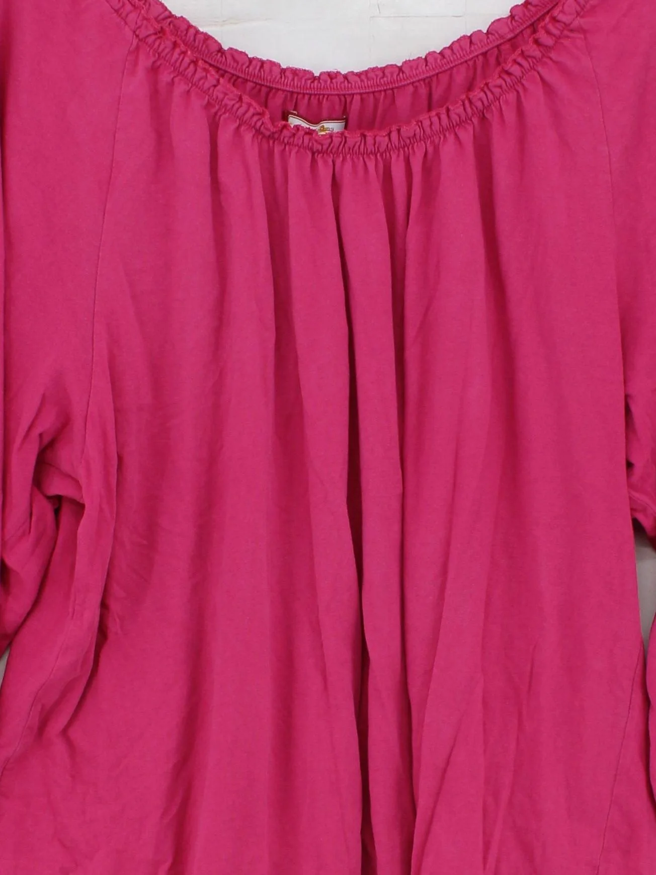 Joe Browns Women's Top UK 24 Pink 100% Cotton 3/4 Sleeve Round Neck Basic - Image 3