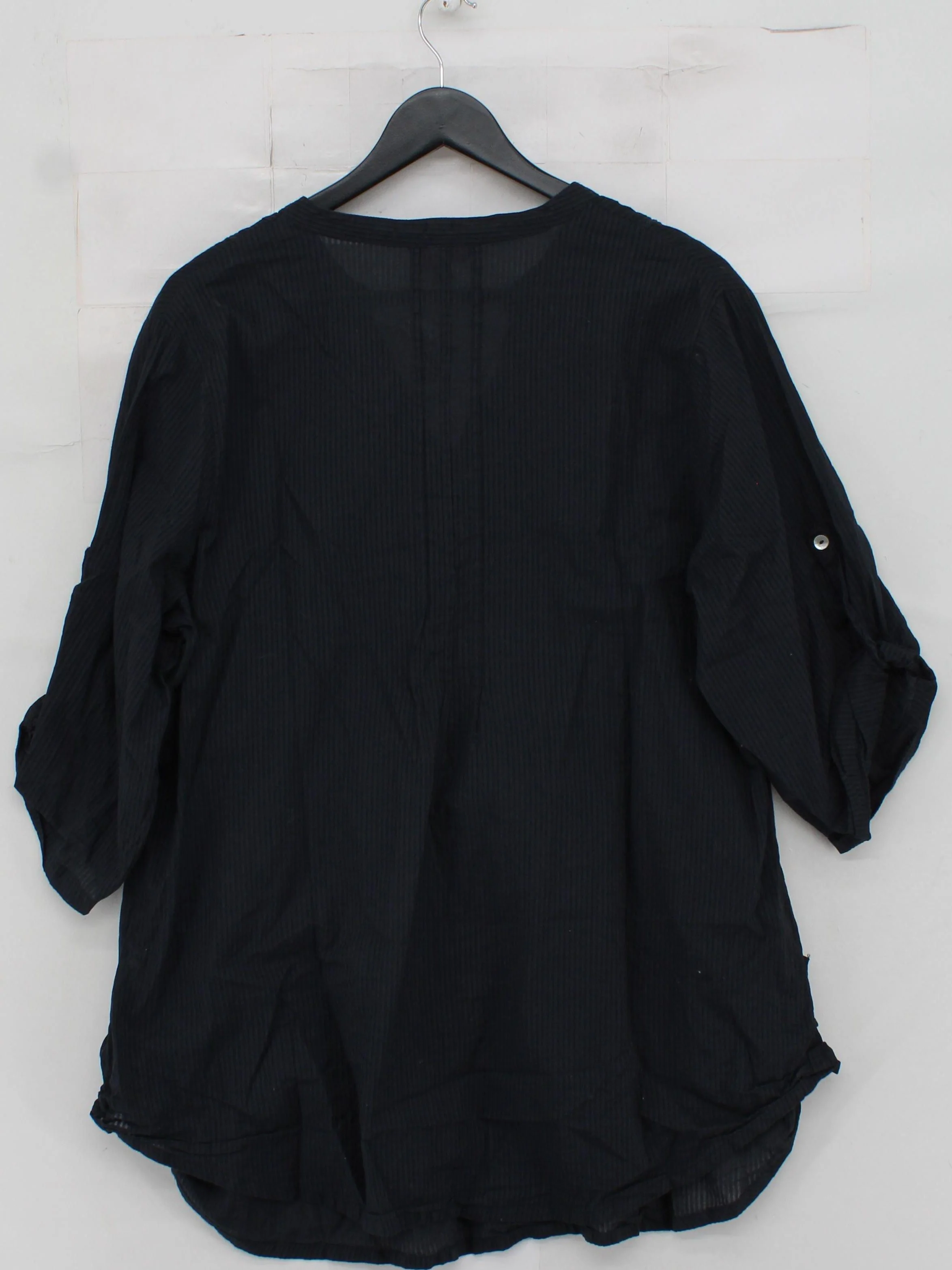 Joe Browns Women's Top XL Black 100% Cotton 3/4 Sleeve V-Neck Tunic - Image 2