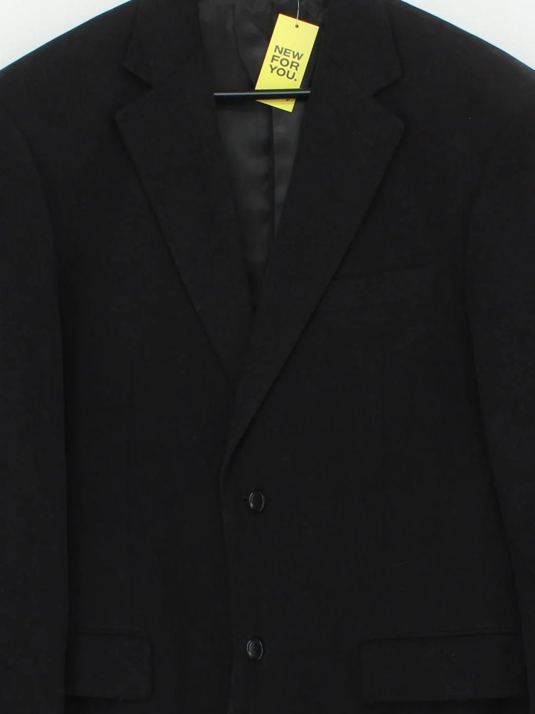 John Lewis Men's Blazer Chest: 42 in Black Cotton with Viscose Overcoat - Image 3