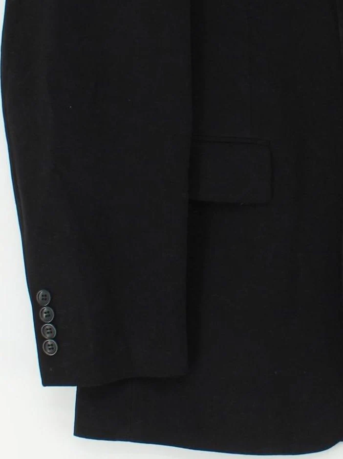 John Lewis Men's Blazer Chest: 42 in Black Cotton with Viscose Overcoat - Image 4