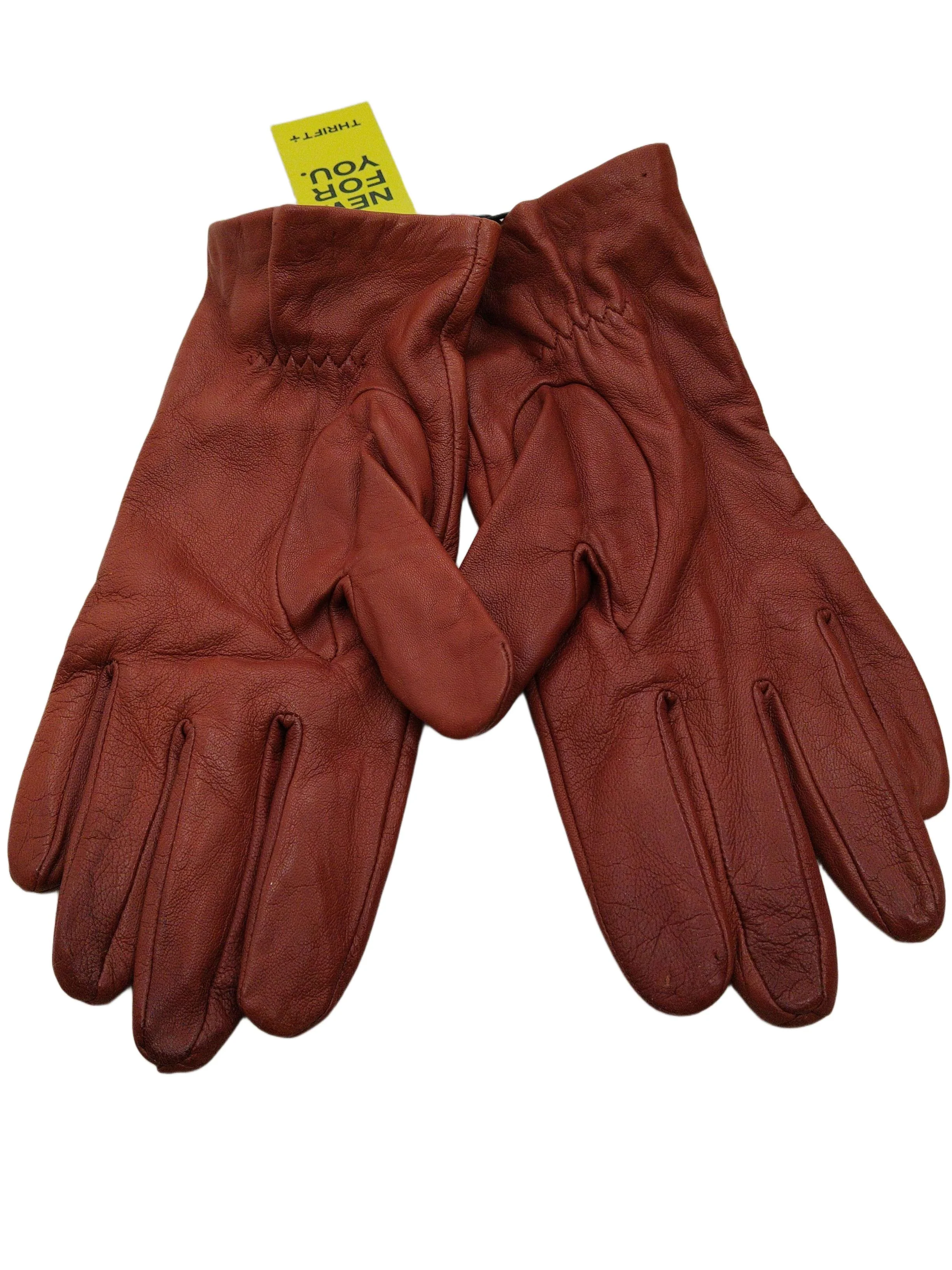 John Lewis Men's Gloves L Tan Leather with Polyester Glove