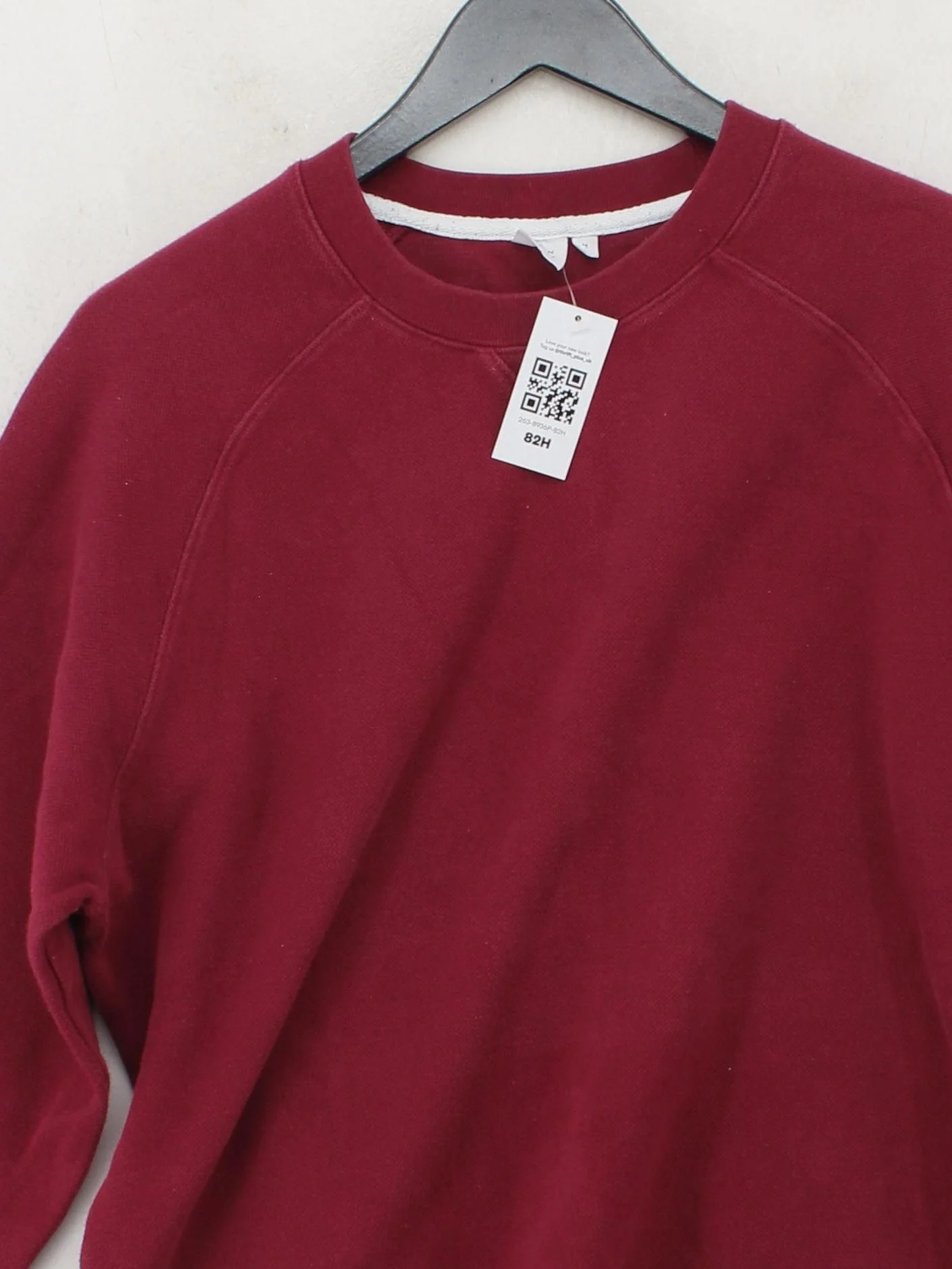 John Lewis Men's Hoodie M Red 100% Cotton Pullover - Image 3