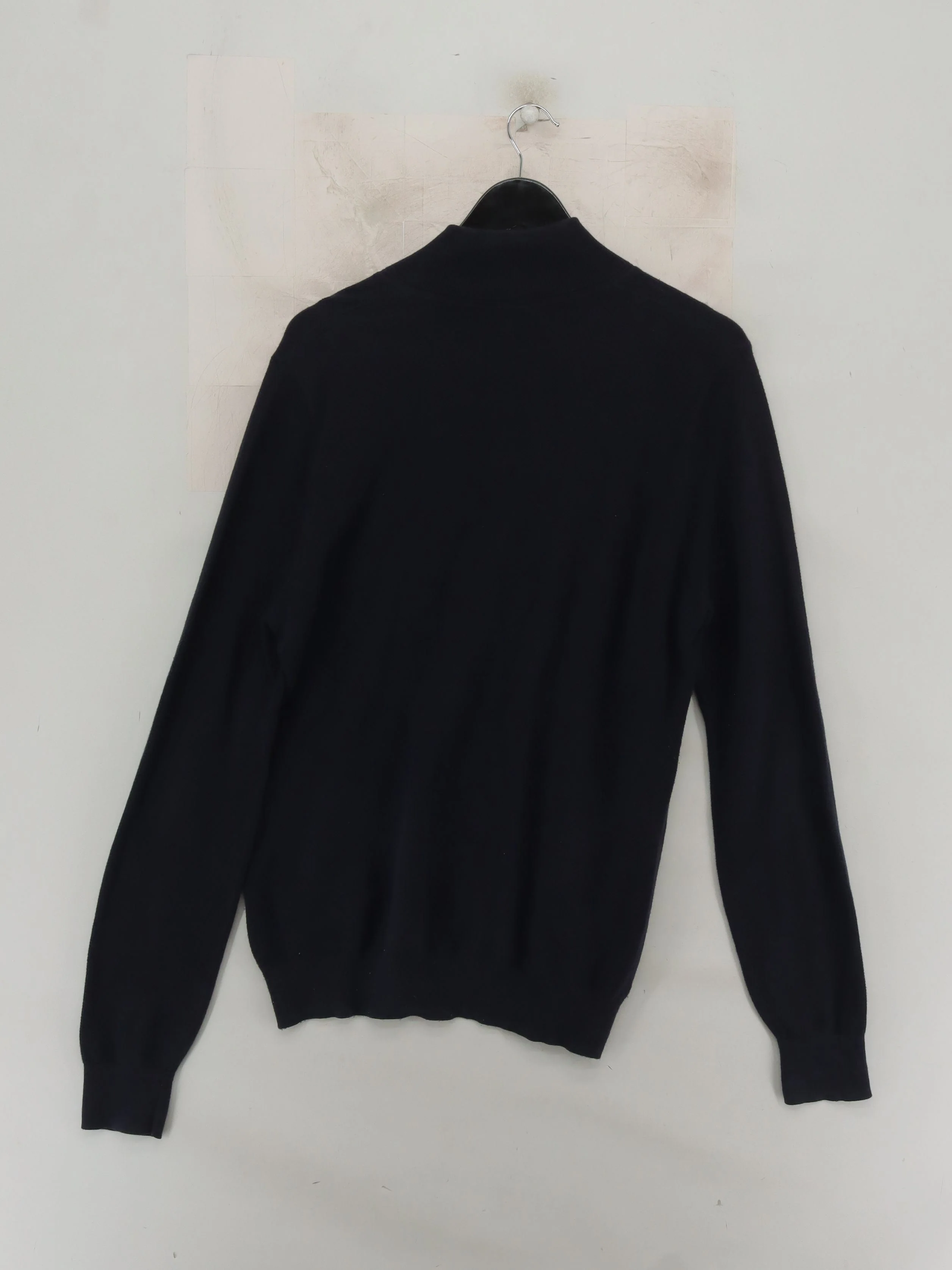 John Lewis Men's Jumper M Blue Cotton with Cashmere High Neck Pullover - Image 2