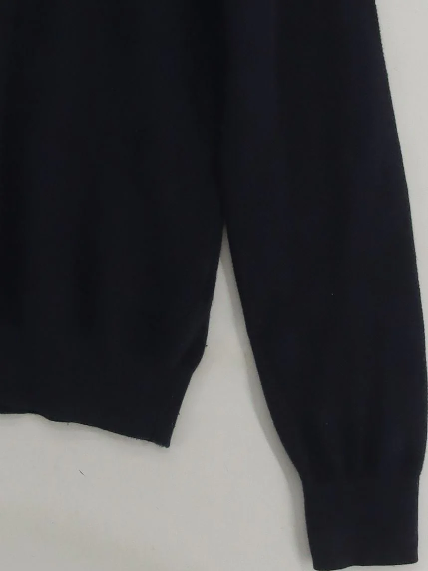 John Lewis Men's Jumper M Blue Cotton with Cashmere High Neck Pullover - Image 4