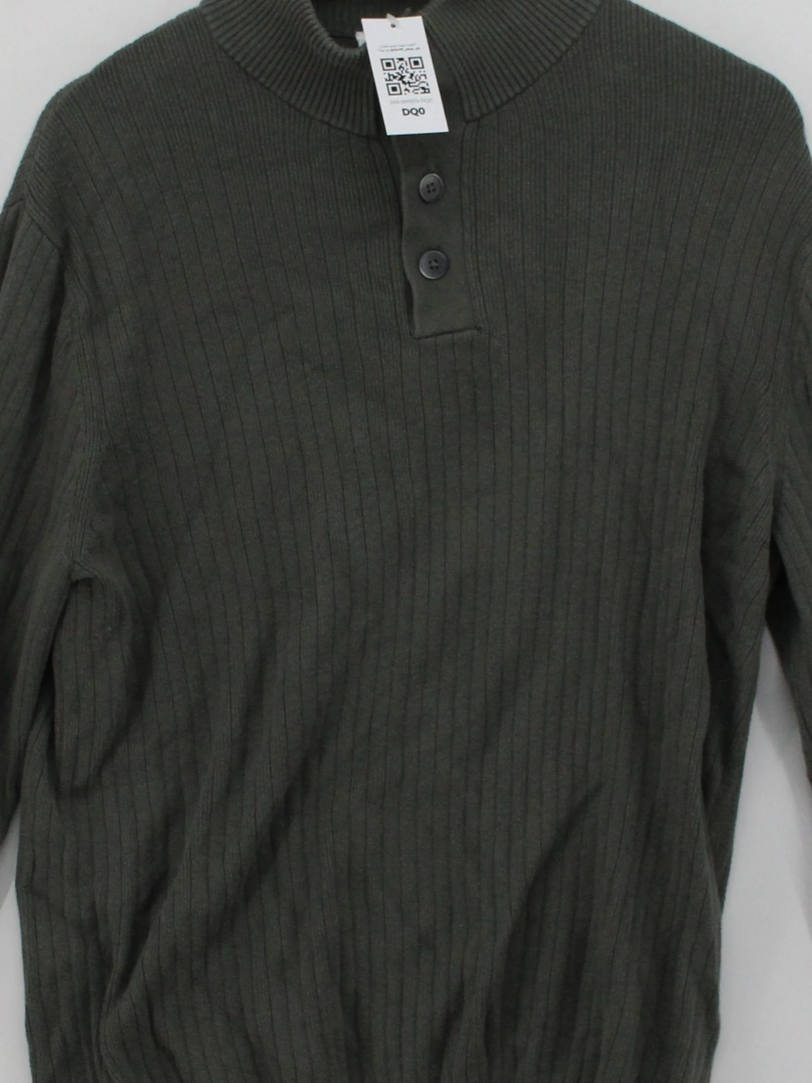 John Lewis Men's Jumper M Grey 100% Cotton Mock Neck Pullover - Image 3