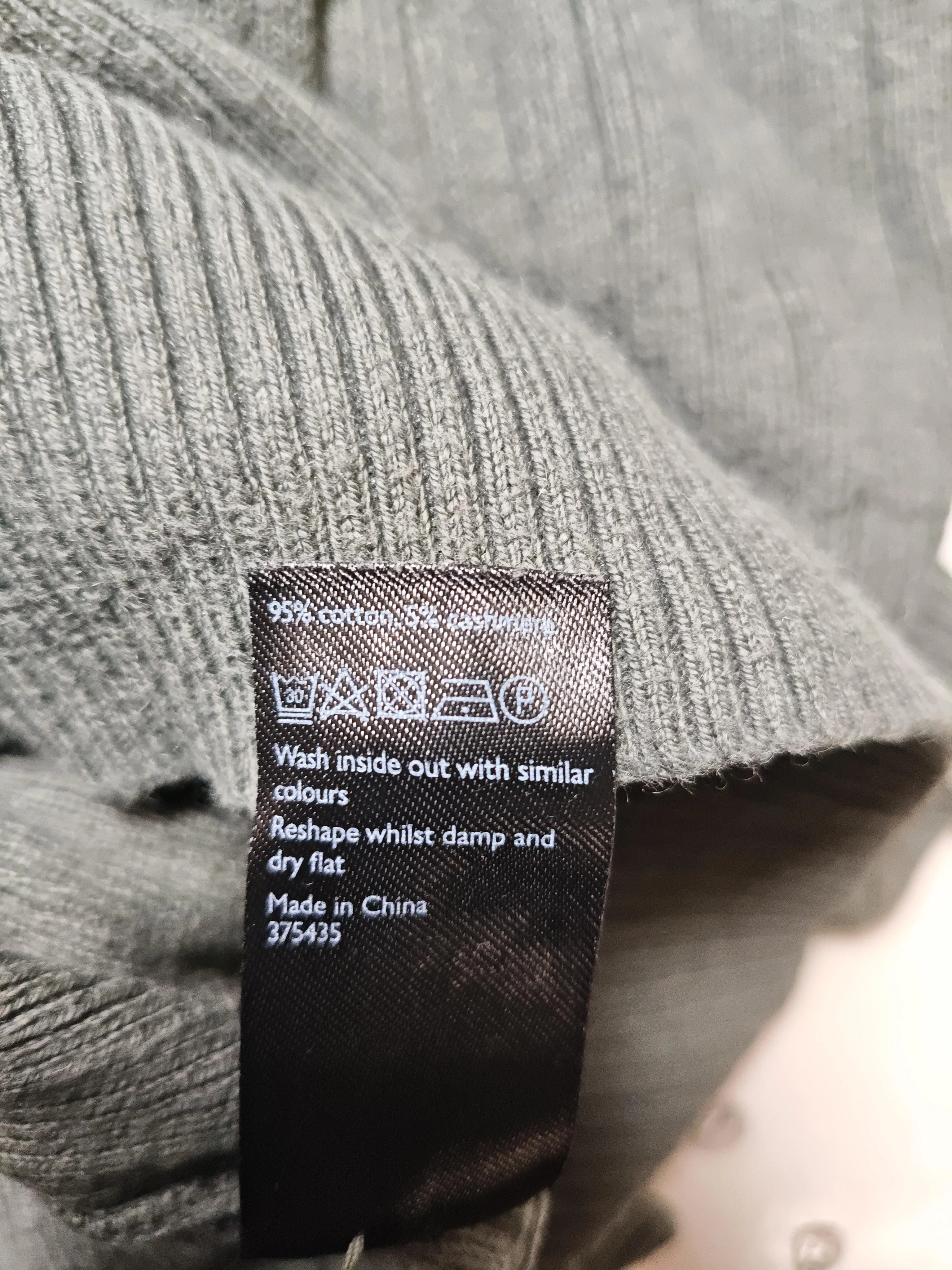 John Lewis Men's Jumper M Grey 100% Cotton Mock Neck Pullover - Image 6