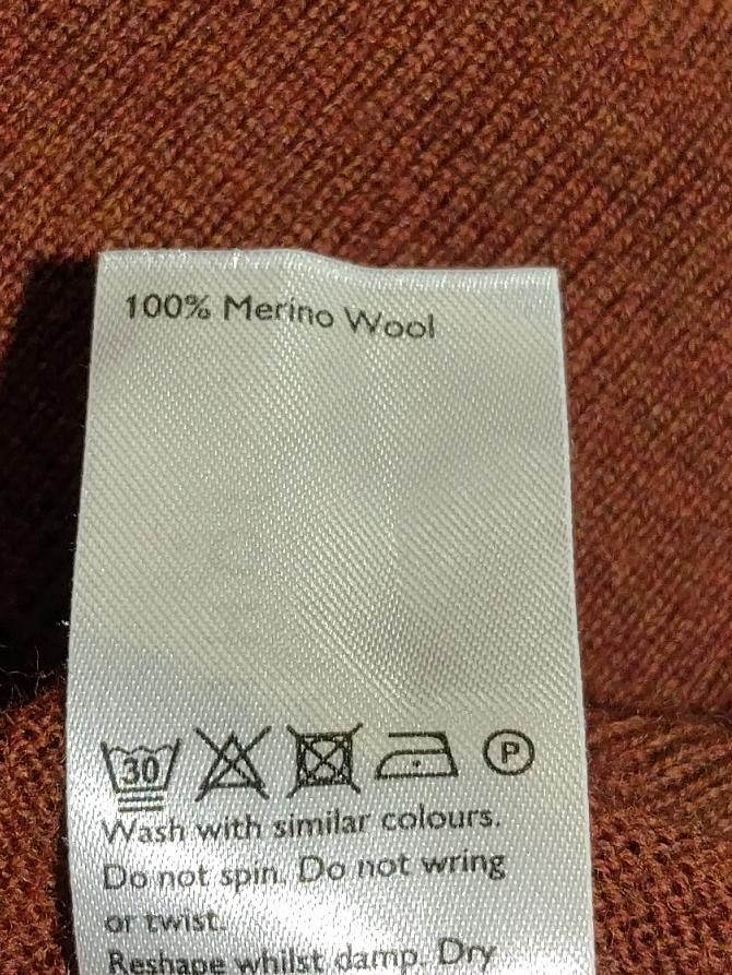 John Lewis Men's Jumper XL Brown 100% Wool V-Neck Pullover - Image 6