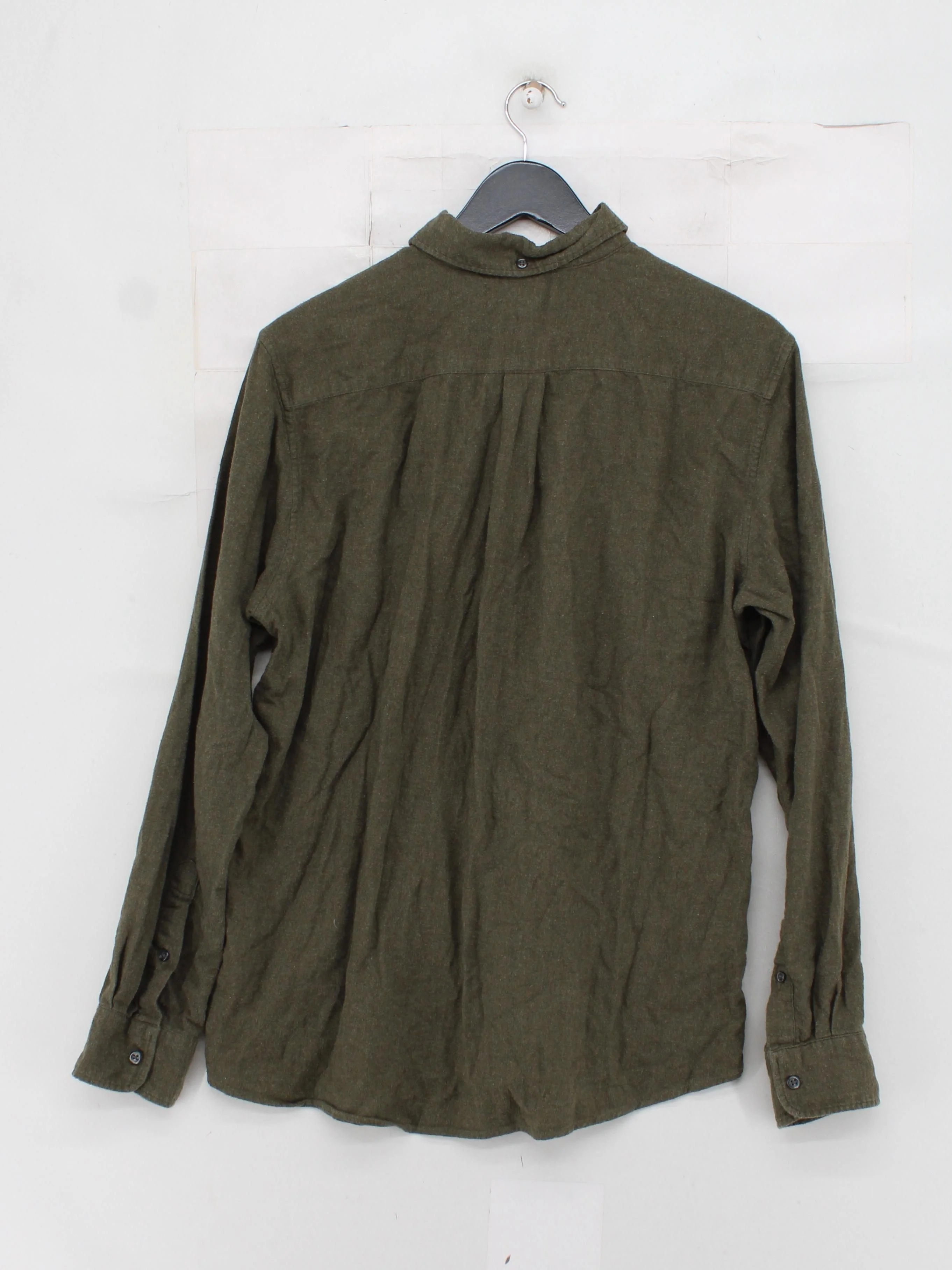 John Lewis Men's Shirt M Green 100% Cotton Basic - Image 2