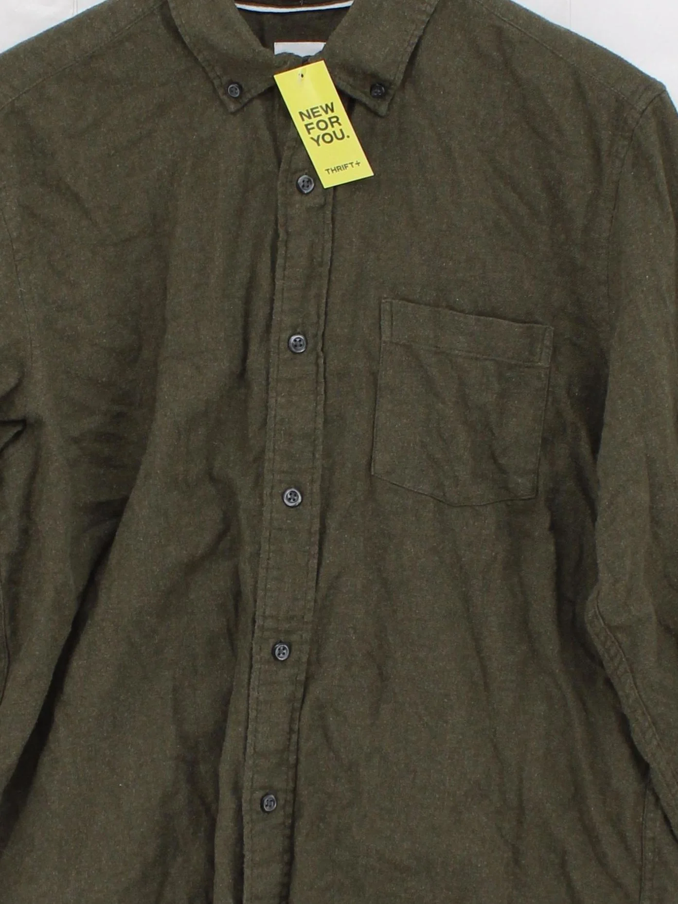 John Lewis Men's Shirt M Green 100% Cotton Basic - Image 3