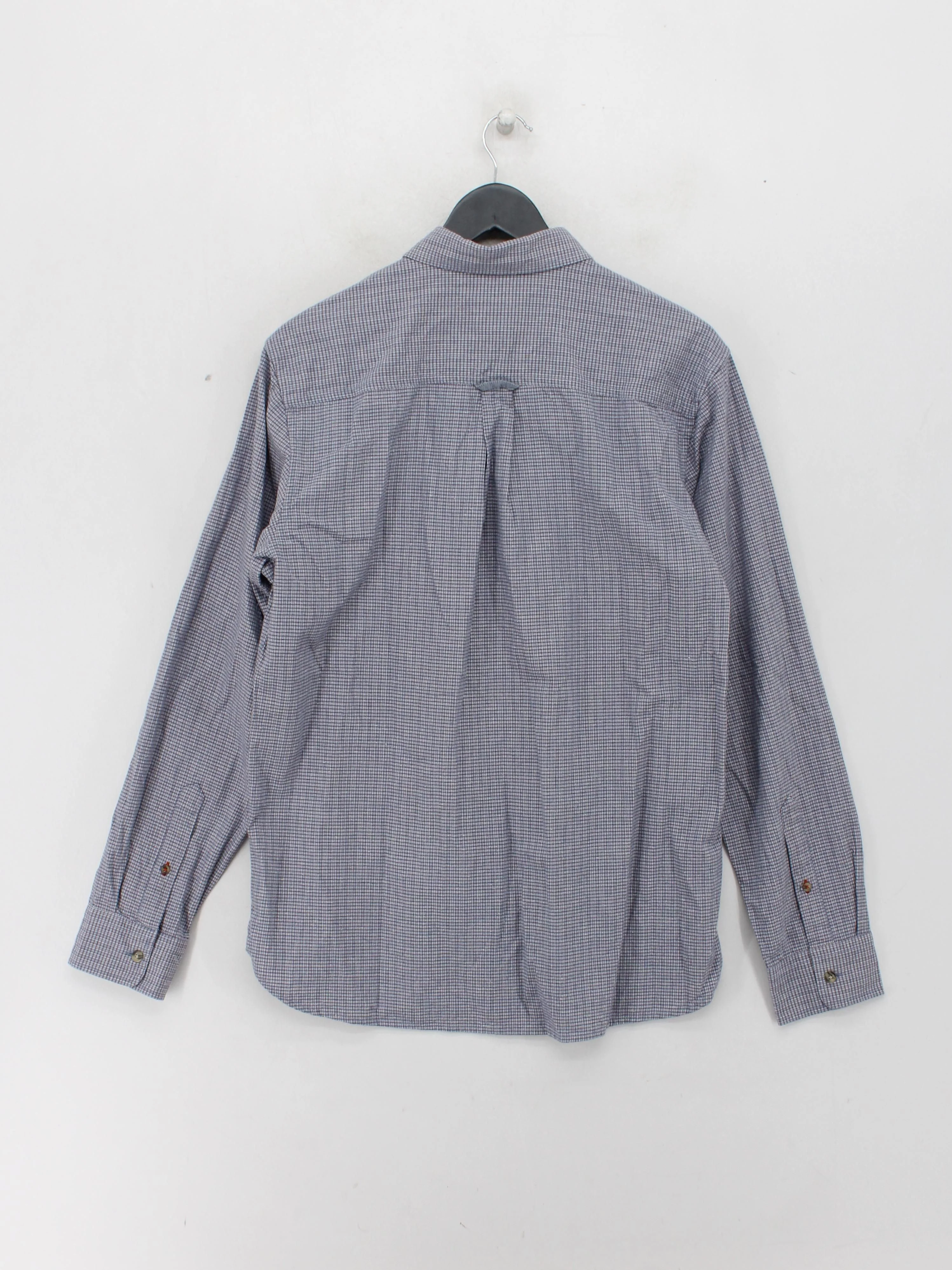 John Lewis Men's Shirt M Grey Checkered 100% Cotton Basic - Image 2