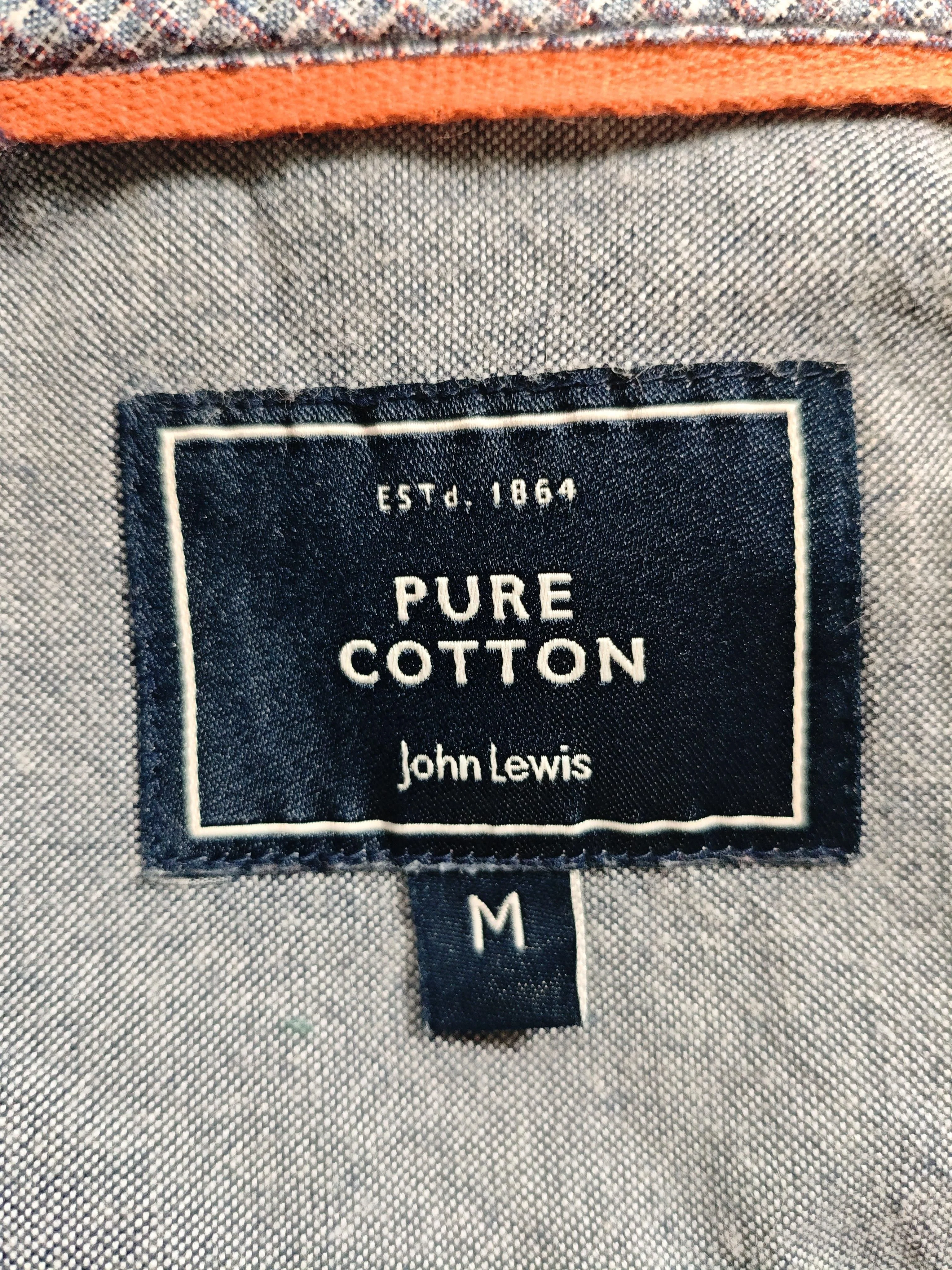 John Lewis Men's Shirt M Grey Checkered 100% Cotton Basic - Image 5