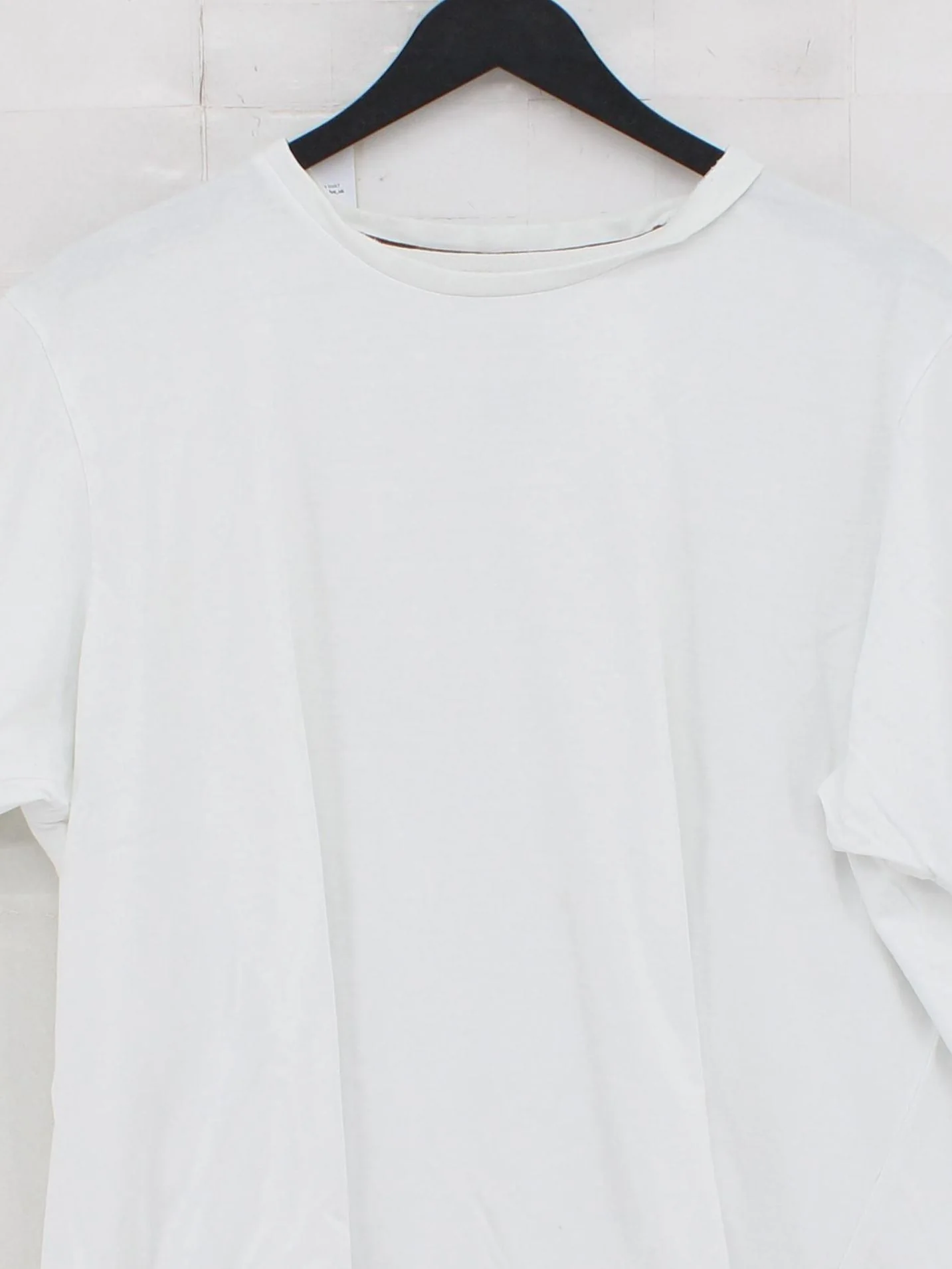 John Lewis Men's T-Shirt L White 100% Cotton Basic - Image 3