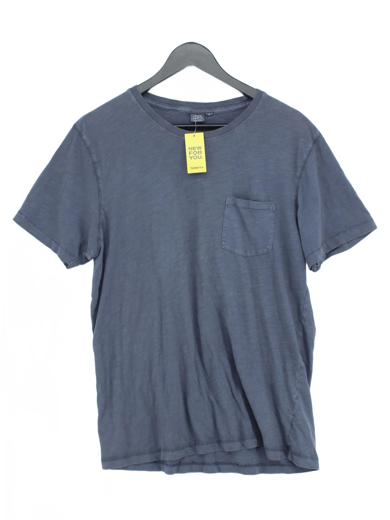 John Lewis Men's T-Shirt M Blue 100% Cotton Basic