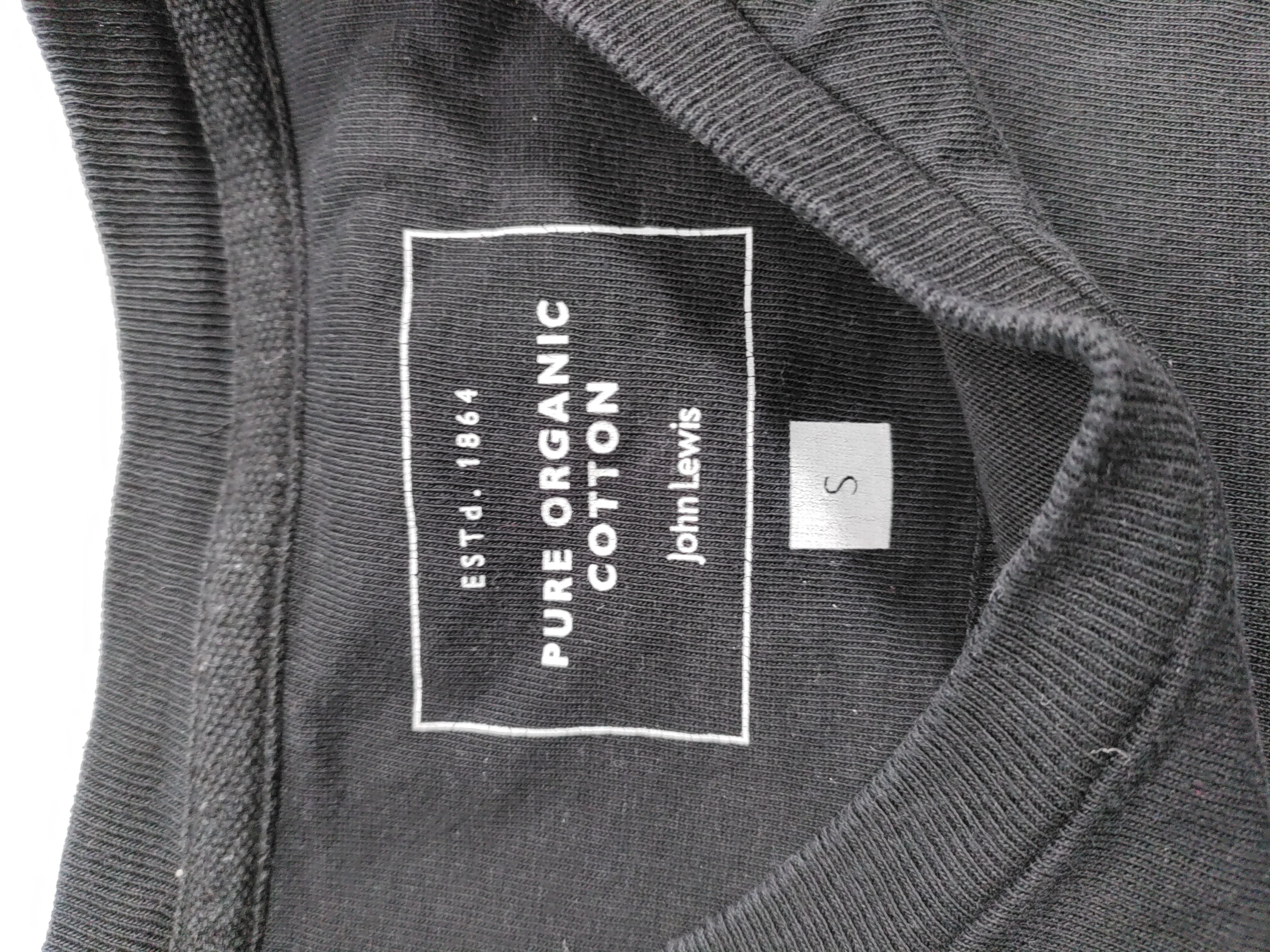 John Lewis Men's T-Shirt S Black 100% Cotton Basic - Image 6