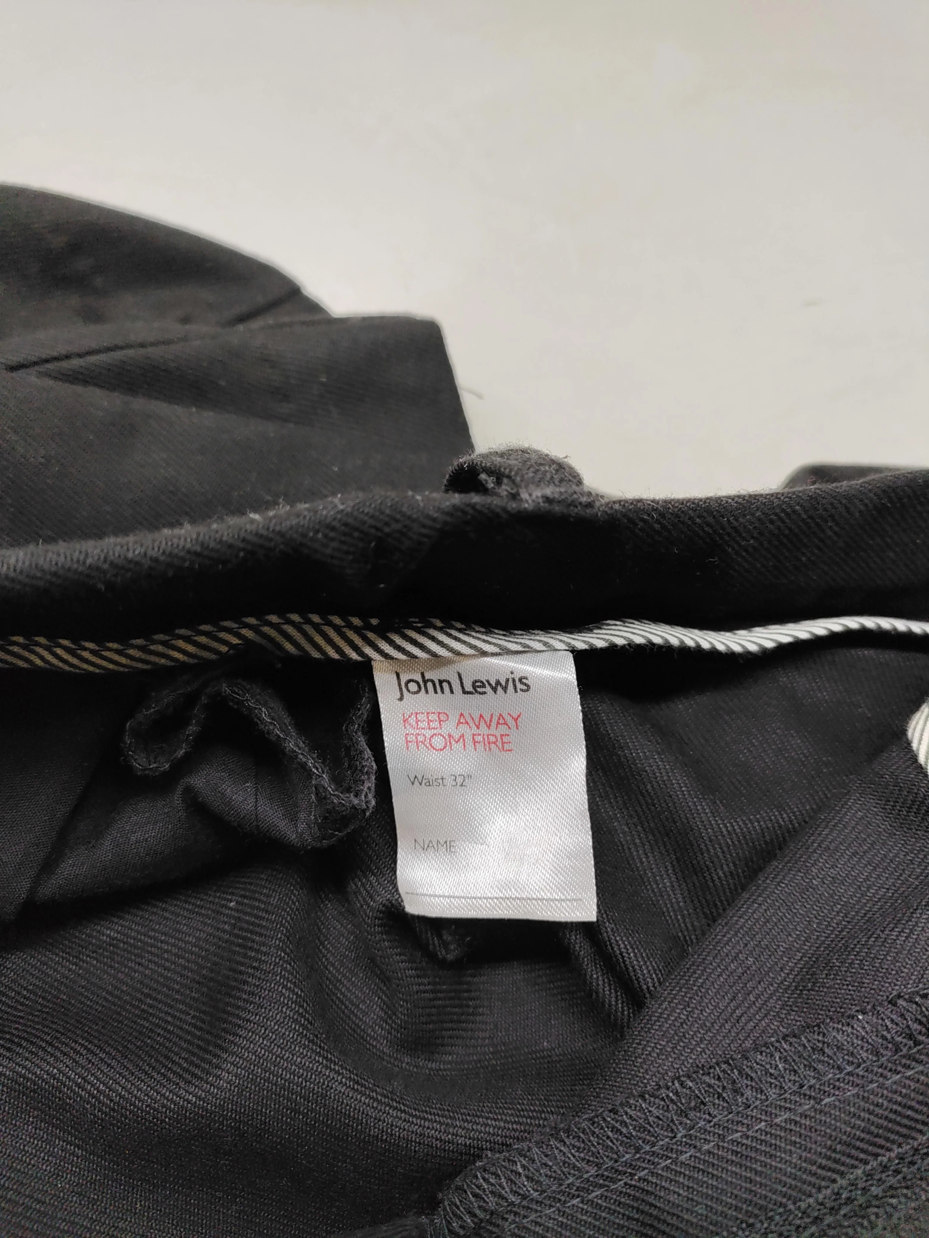 John Lewis Men's Trousers W 32 in Black Polyester with Viscose Straight Capri - Image 6
