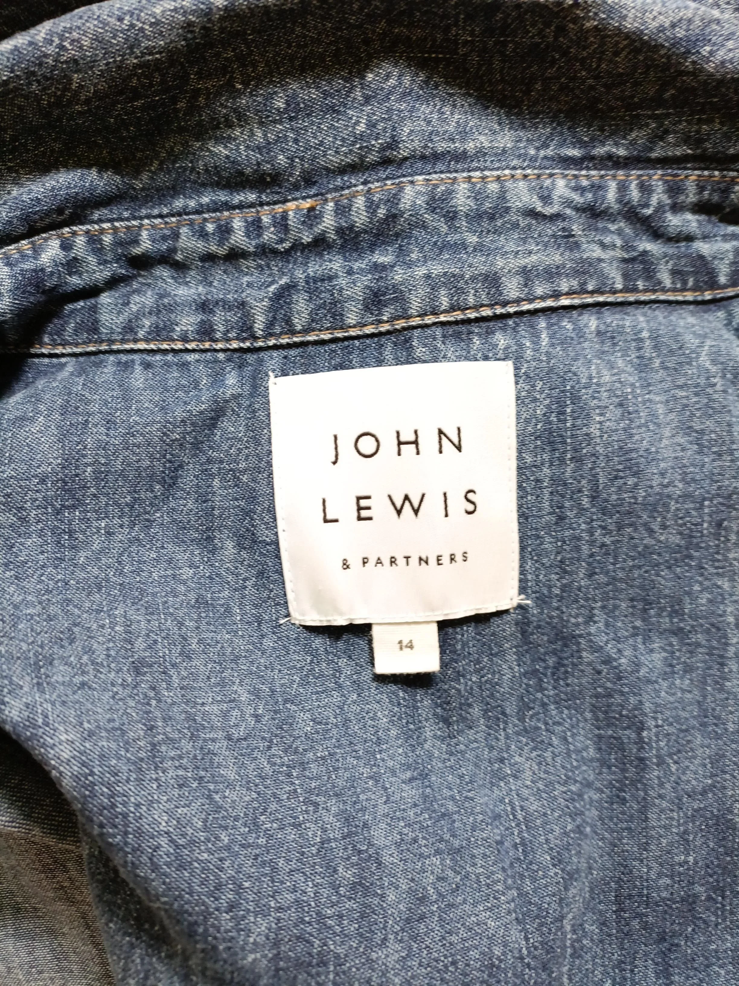 John Lewis Shirt Midi Dress UK14 in Blue - Image 5