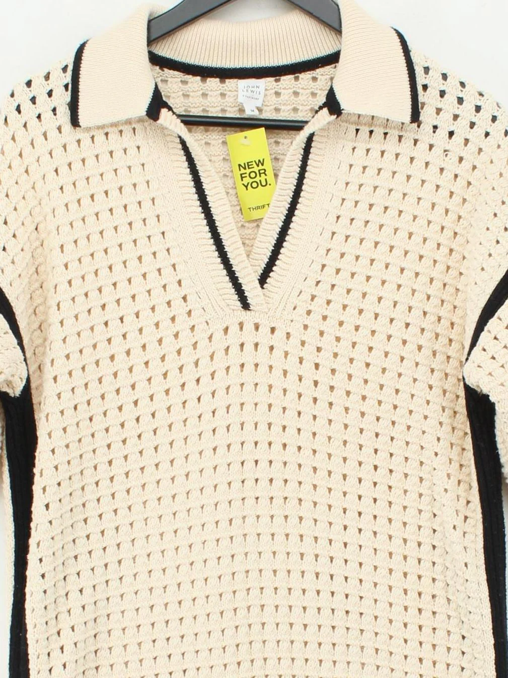 John Lewis Shirt Midi Dress UK14 in Cream - Image 3
