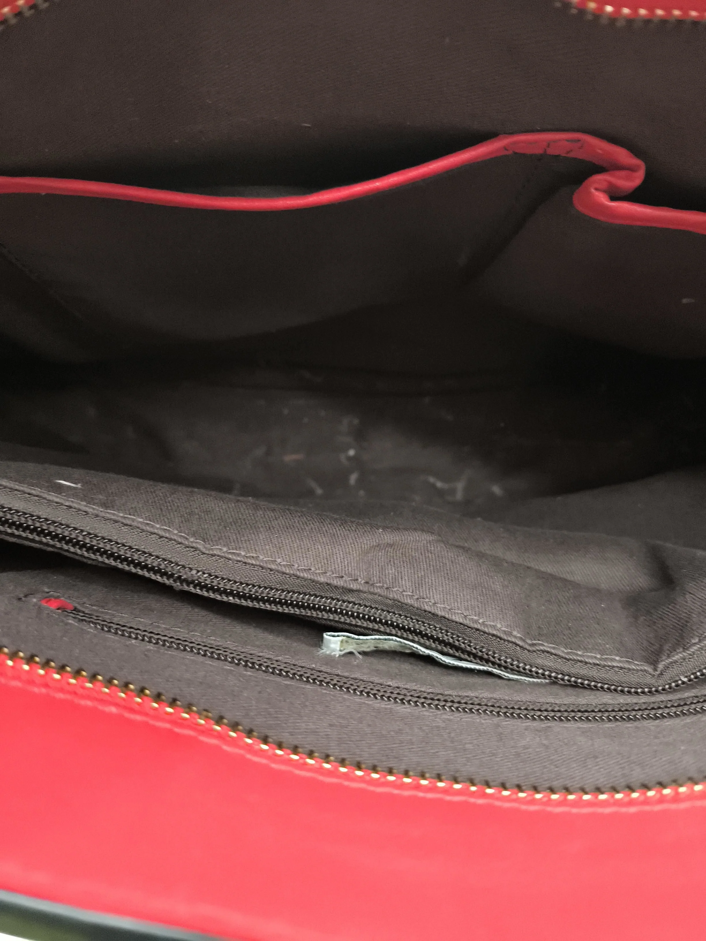 John Lewis Women's Bag Red 100% Leather Tote - Image 4