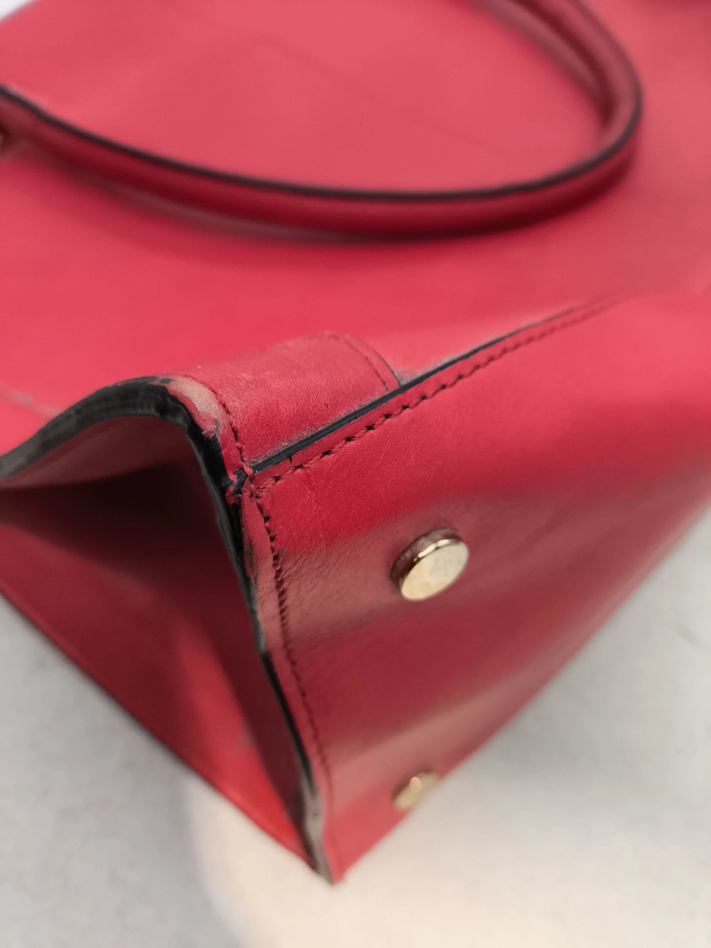 John Lewis Women's Bag Red 100% Leather Tote - Image 6
