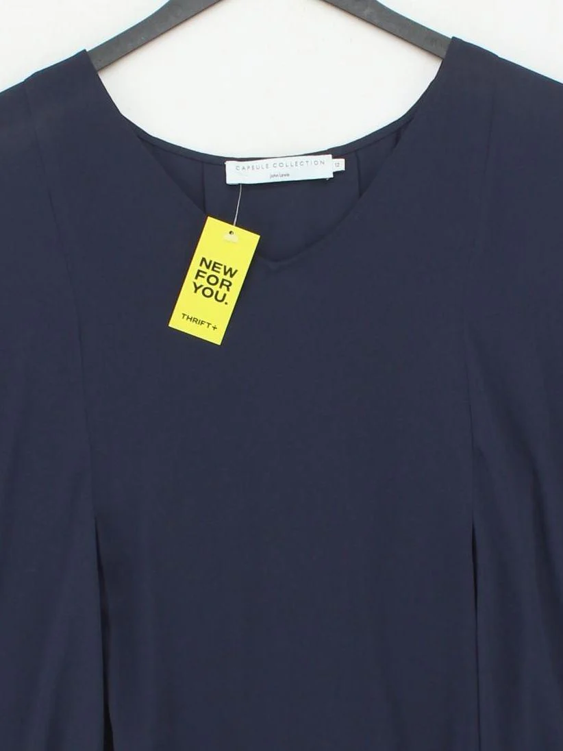 John Lewis Women's Blouse UK 12 Blue 100% Polyester Basic - Image 3