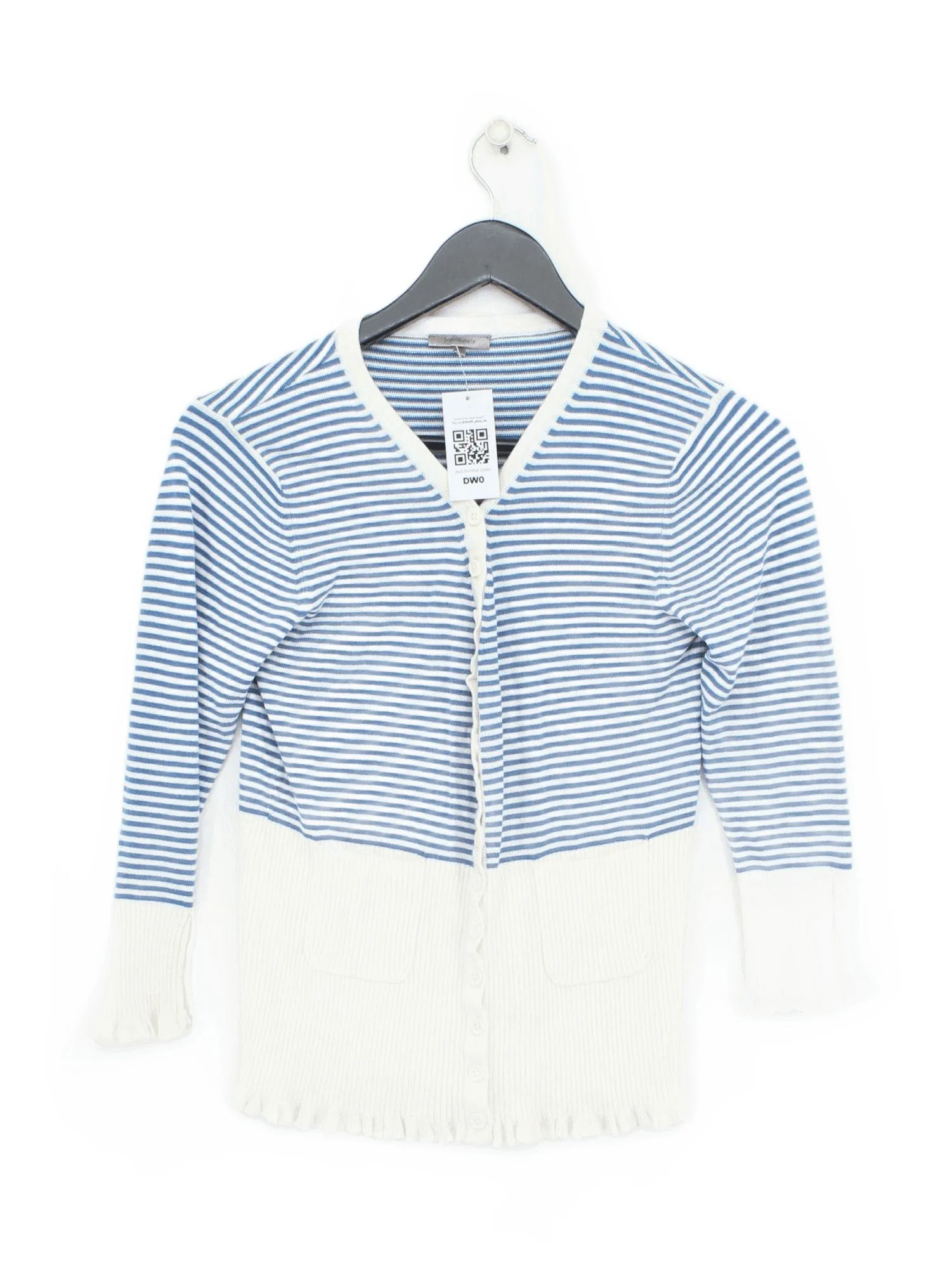 John Lewis Women's Cardigan S Multi Striped Viscose with Nylon V-Neck Cardigan