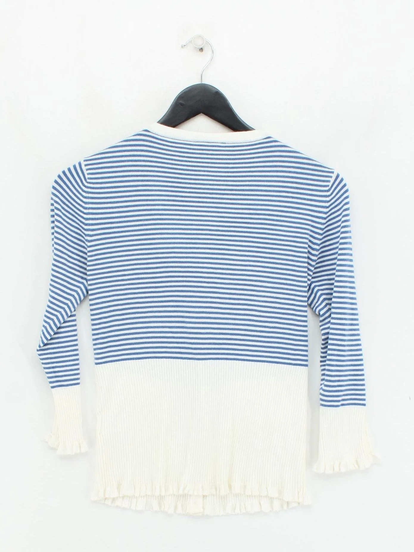 John Lewis Women's Cardigan S Multi Striped Viscose with Nylon V-Neck Cardigan - Image 2