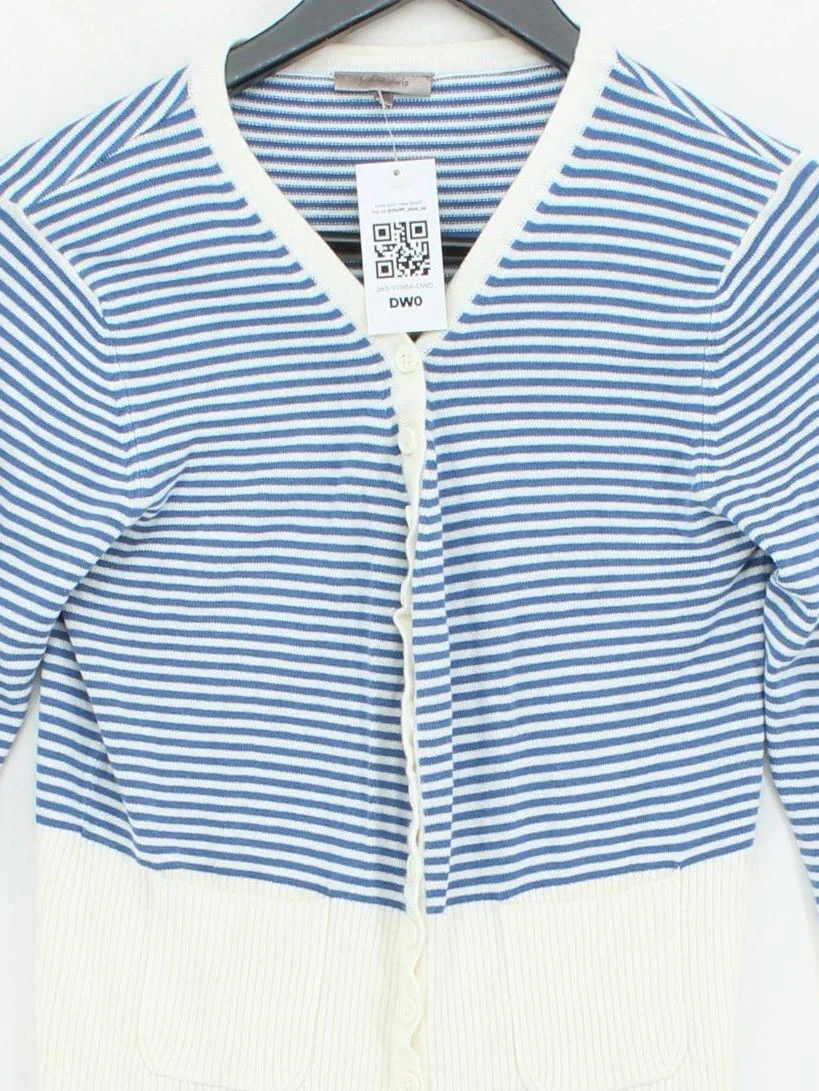 John Lewis Women's Cardigan S Multi Striped Viscose with Nylon V-Neck Cardigan - Image 3