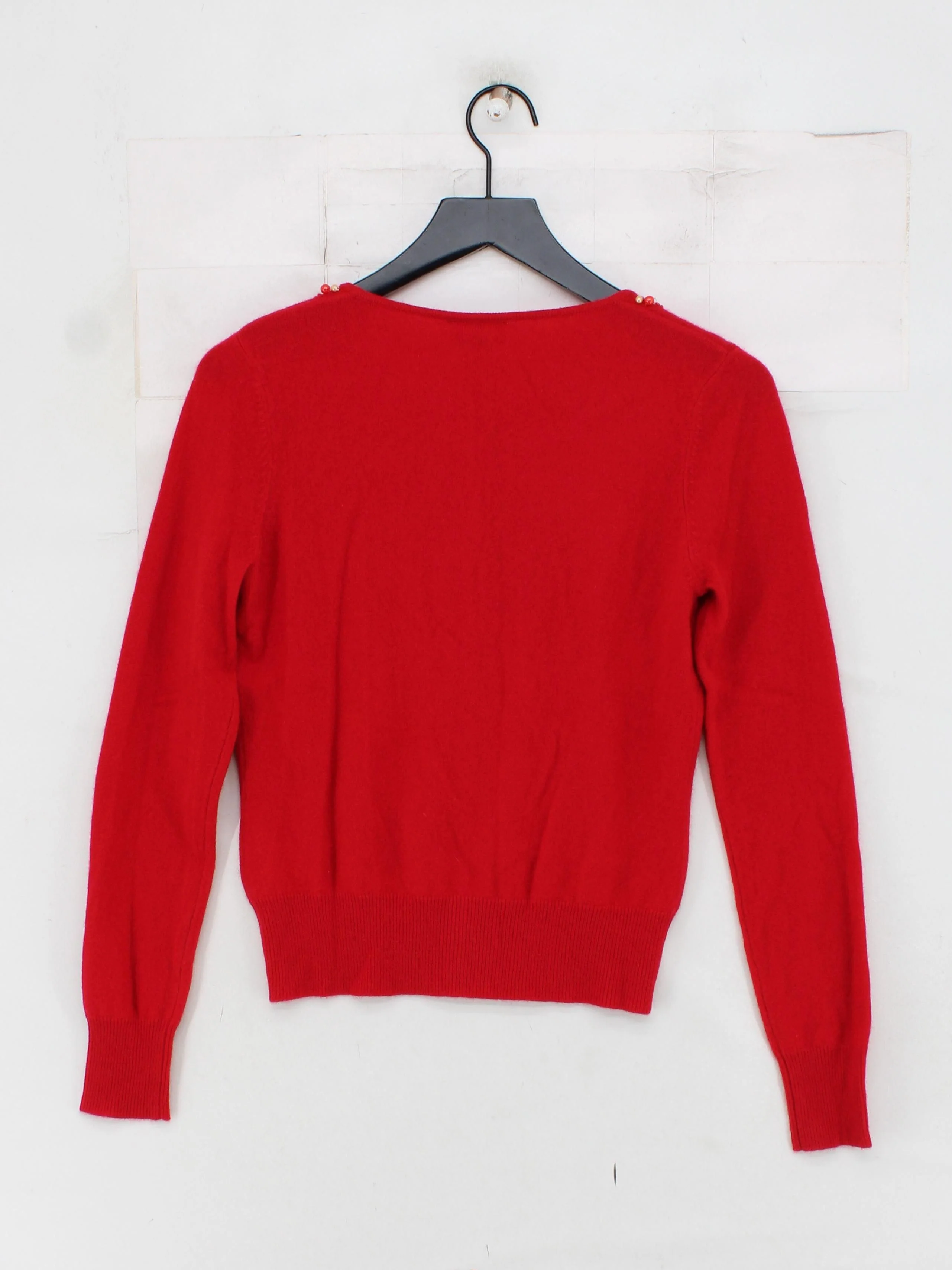 John Lewis Women's Cardigan S Red 100% Cashmere Cardigan New with tags - Image 2