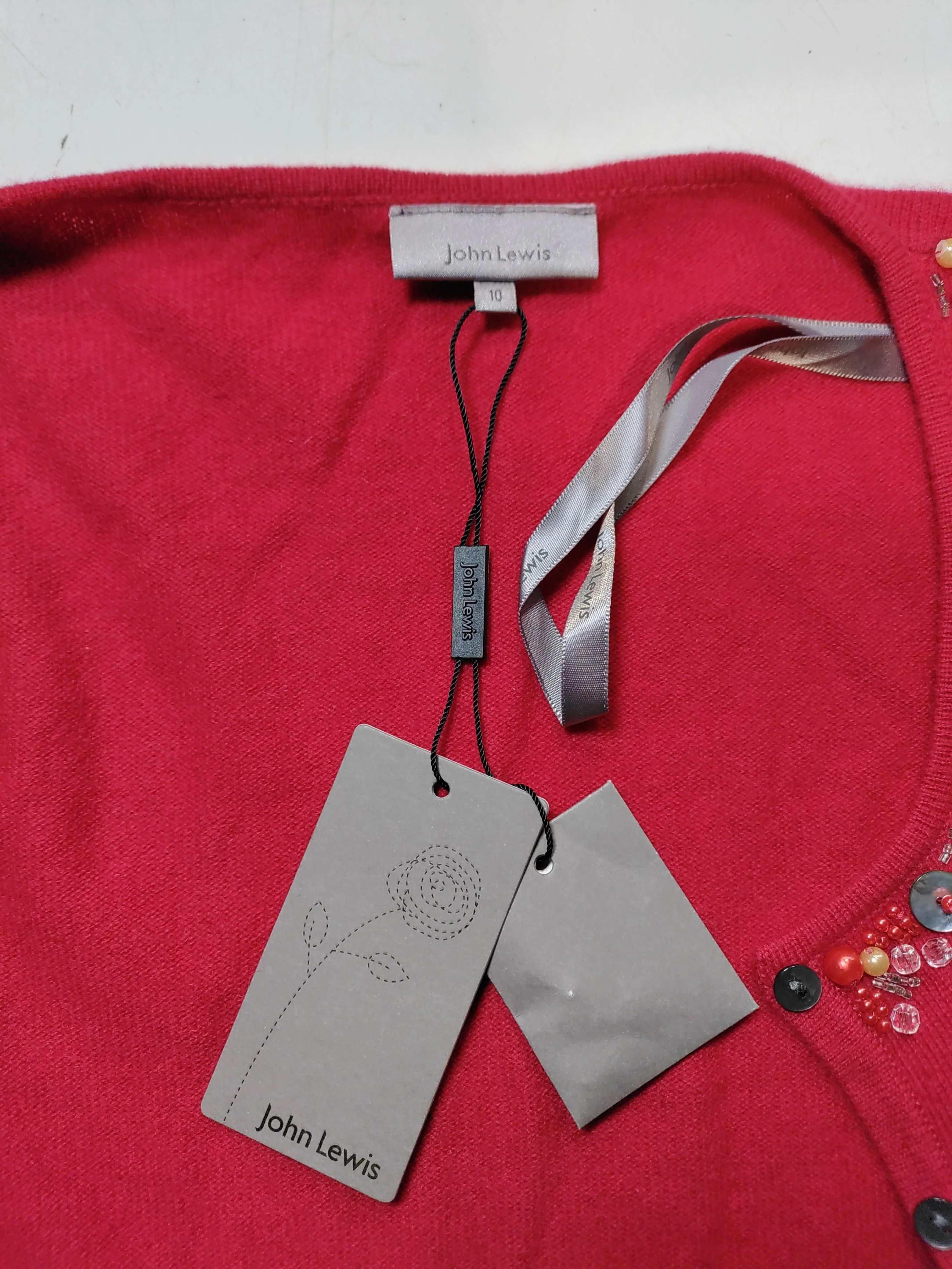 John Lewis Women's Cardigan S Red 100% Cashmere Cardigan New with tags - Image 5