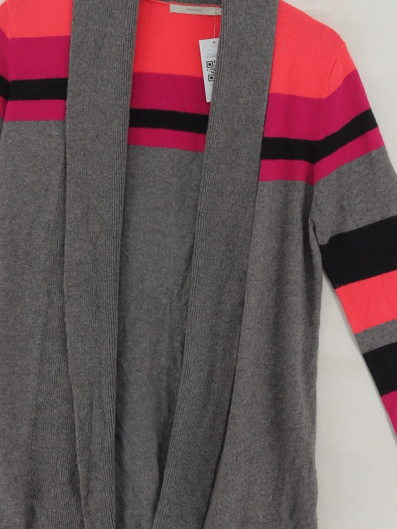 John Lewis Women's Cardigan UK 10 Grey Cotton - Image 3