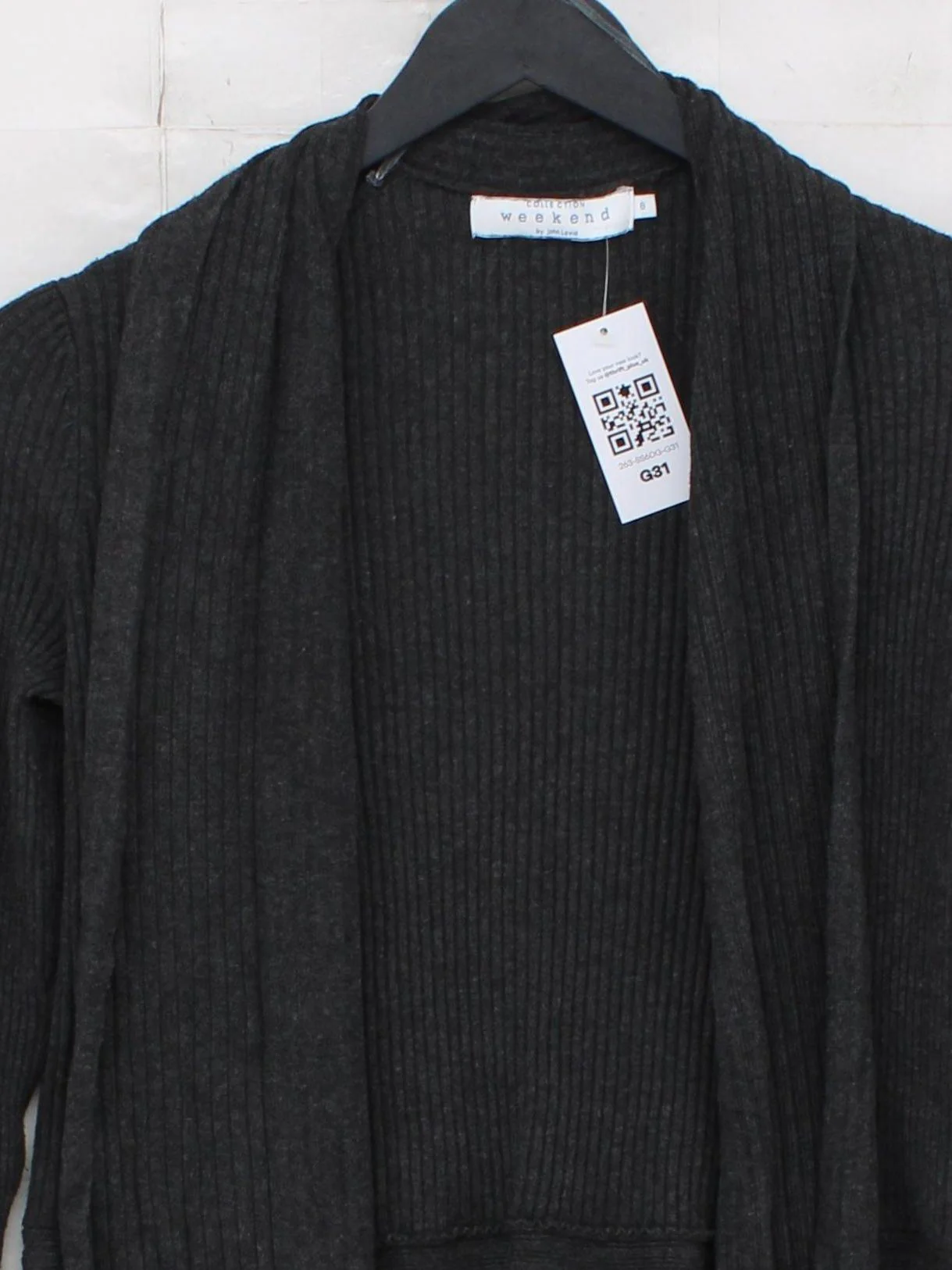 John Lewis Women's Cardigan UK 8 Grey Viscose with Nylon V-Neck Cardigan - Image 3