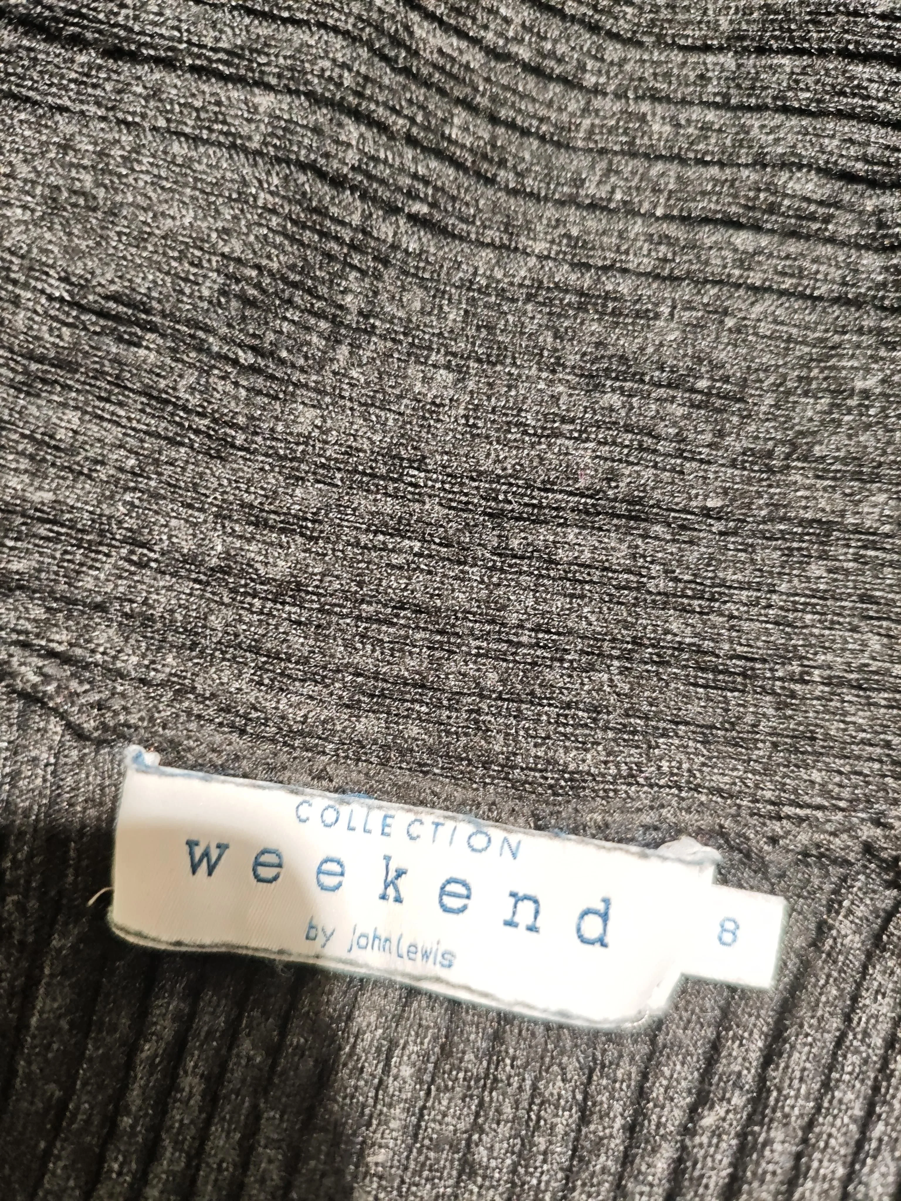 John Lewis Women's Cardigan UK 8 Grey Viscose with Nylon V-Neck Cardigan - Image 5
