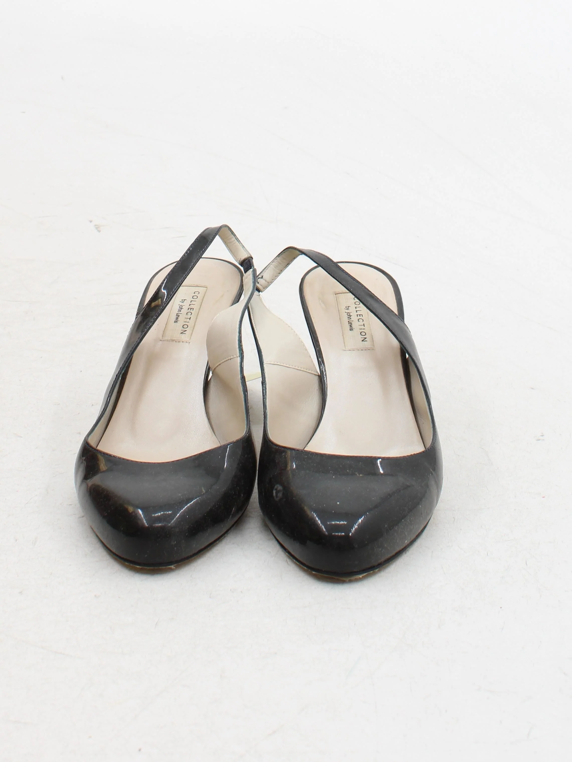 John Lewis Women's Heels UK 6 Black 100% Leather Court - Image 2