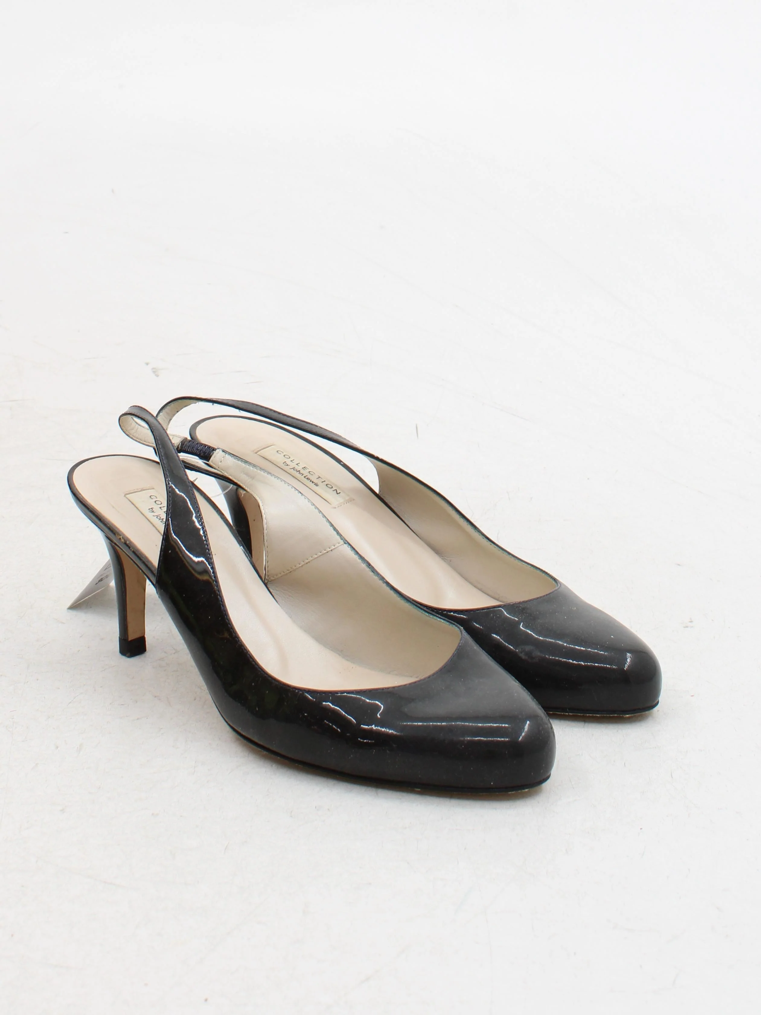 John Lewis Women's Heels UK 6 Black 100% Leather Court - Image 4