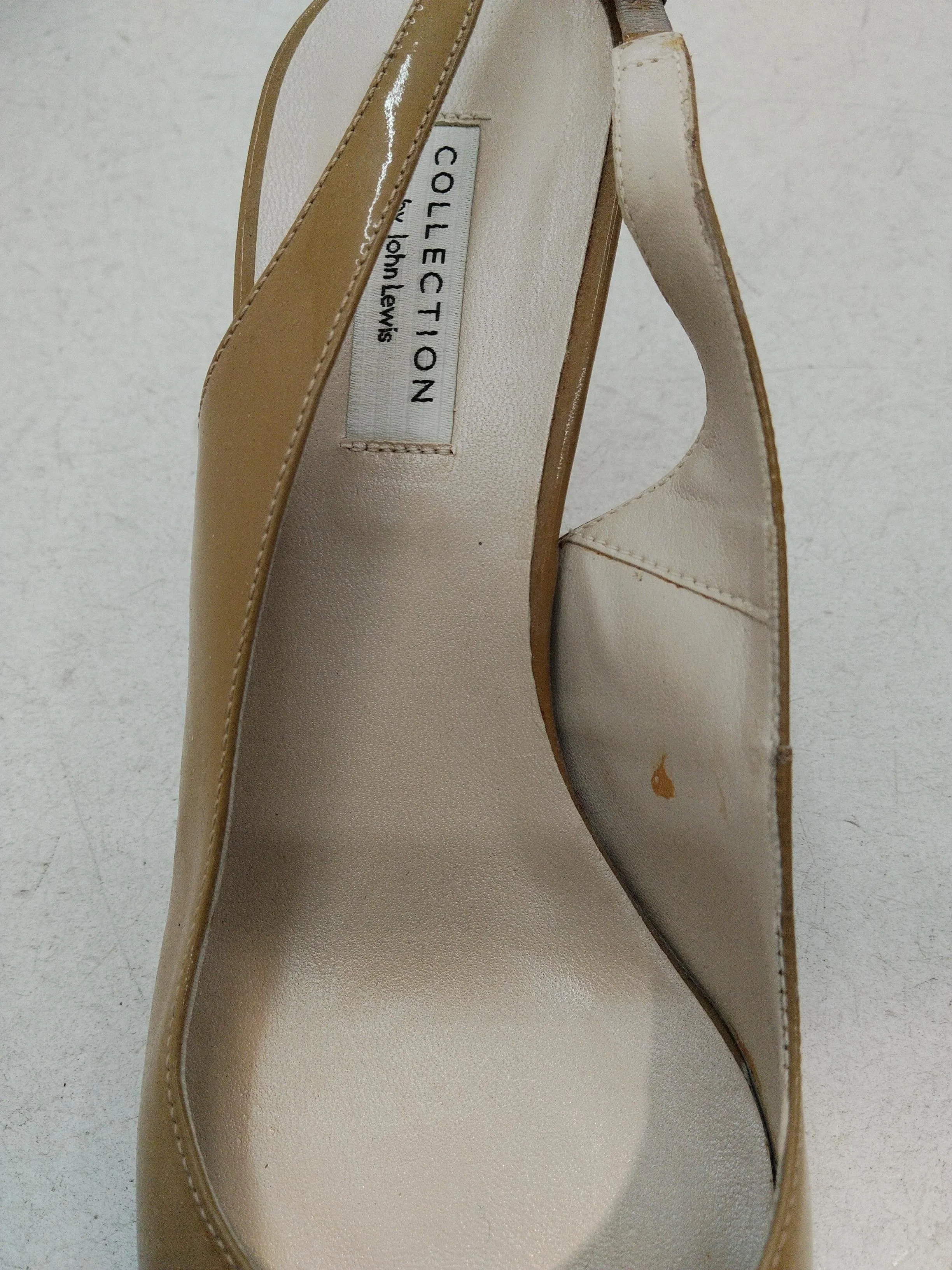 John Lewis Women's Heels UK 6 Tan 100% Faux Leather Court - Image 6