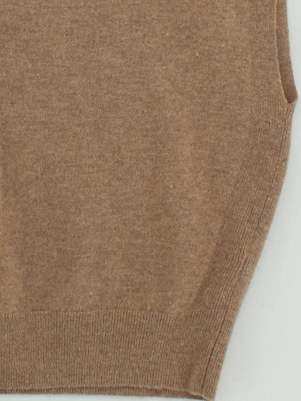 John Lewis Women's Jumper L Tan 100% Cashmere V-Neck Vest - Image 4