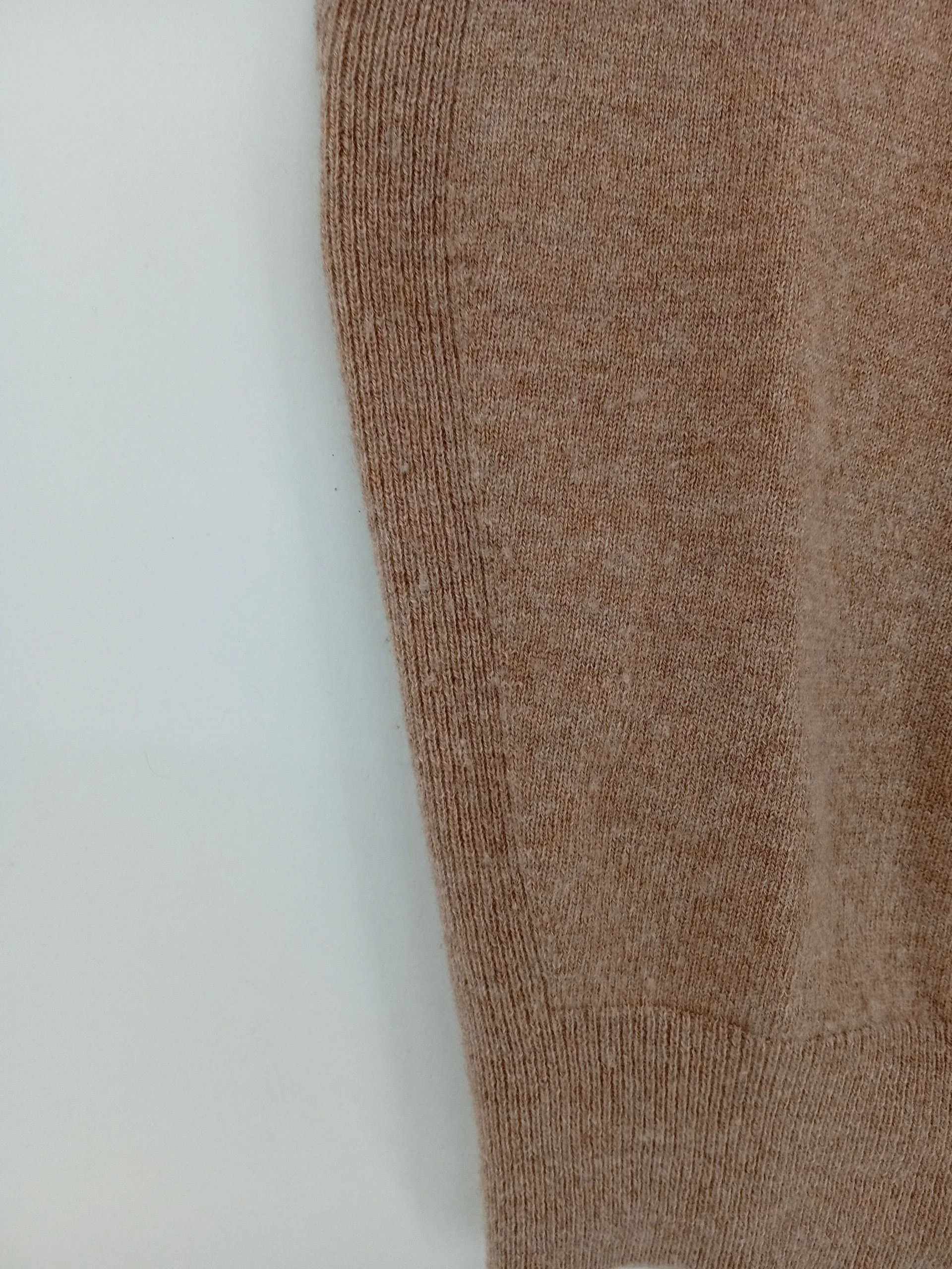 John Lewis Women's Jumper L Tan 100% Cashmere V-Neck Vest - Image 5