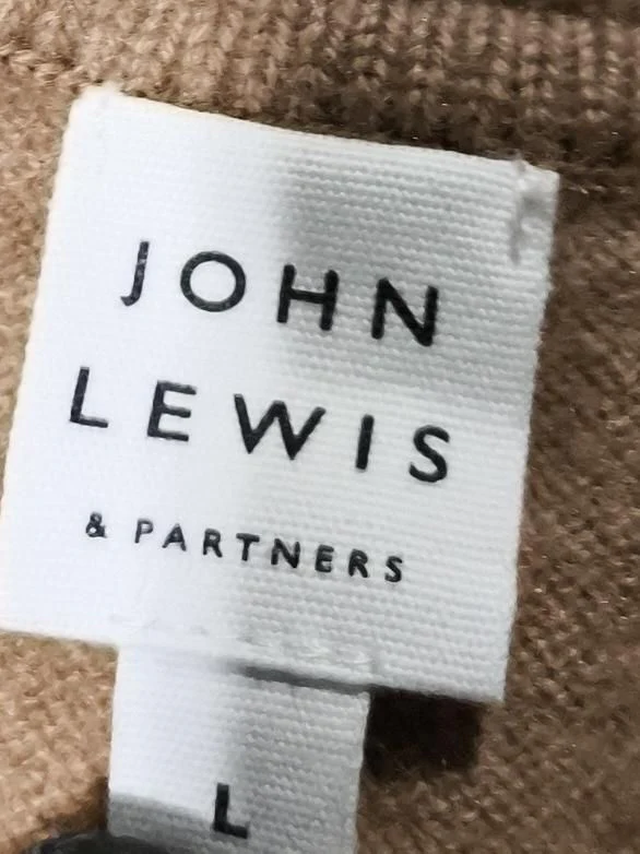 John Lewis Women's Jumper L Tan 100% Cashmere V-Neck Vest - Image 6