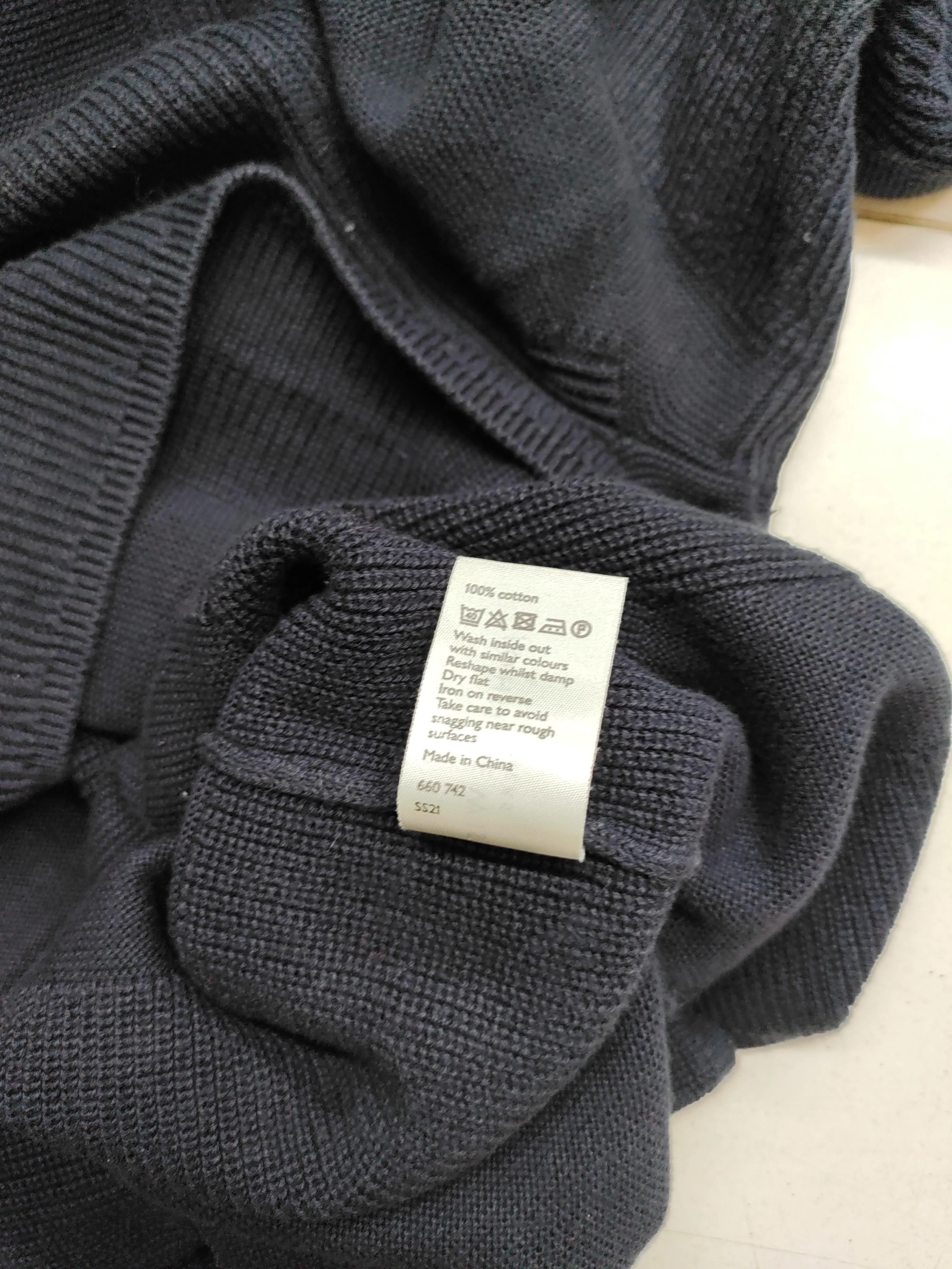John Lewis Women's Jumper UK 14 Blue 100% Cotton Round Neck Pullover - Image 6