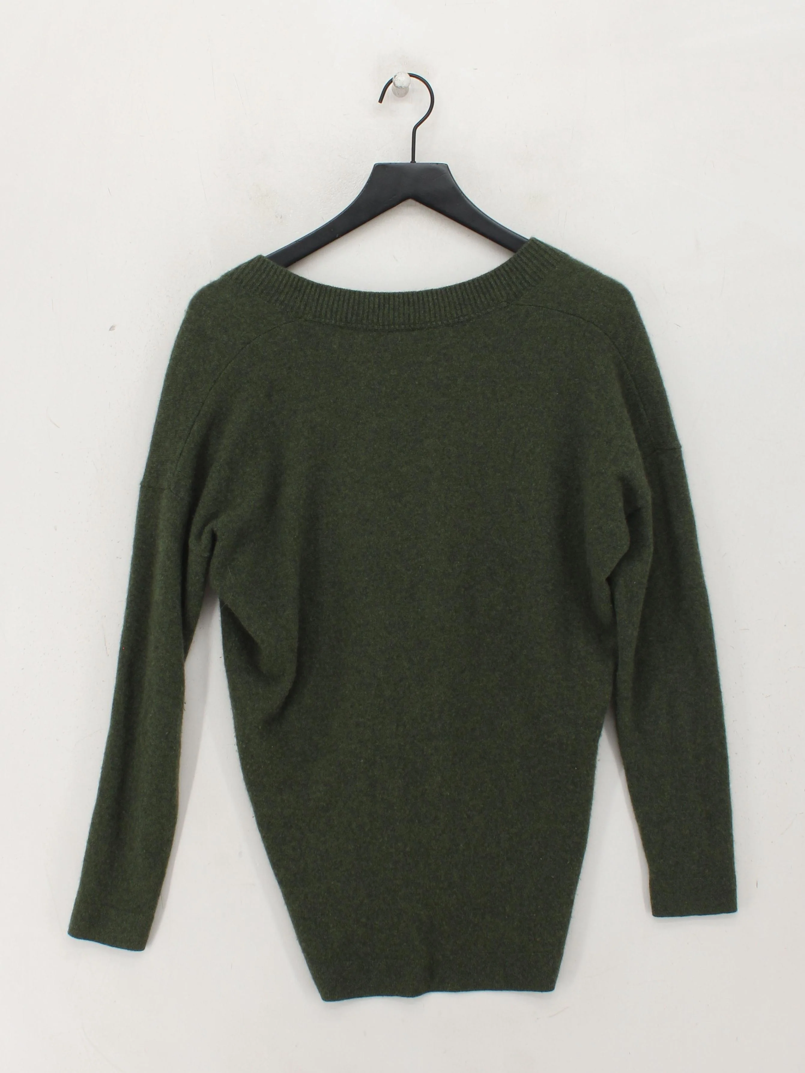 John Lewis Women's Jumper UK 14 Green 100% Cashmere V-Neck Pullover - Image 2