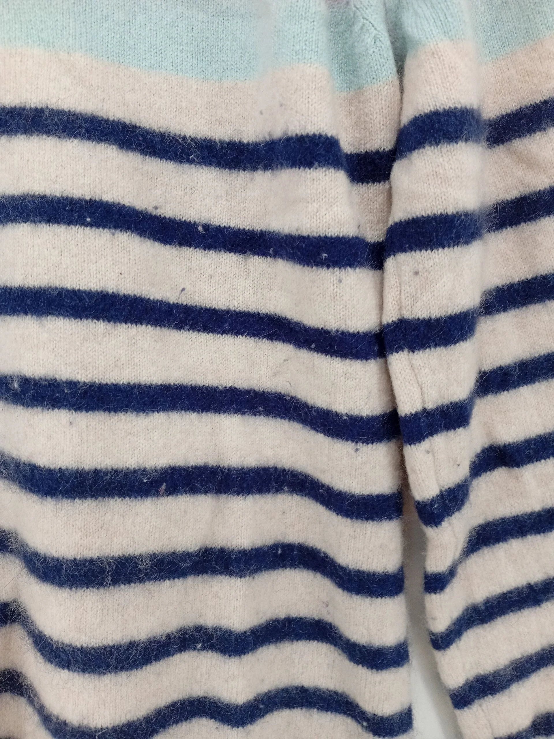 John Lewis Women's Jumper UK 14 Multi Striped 100% Cashmere Crew Neck Pullover - Image 5