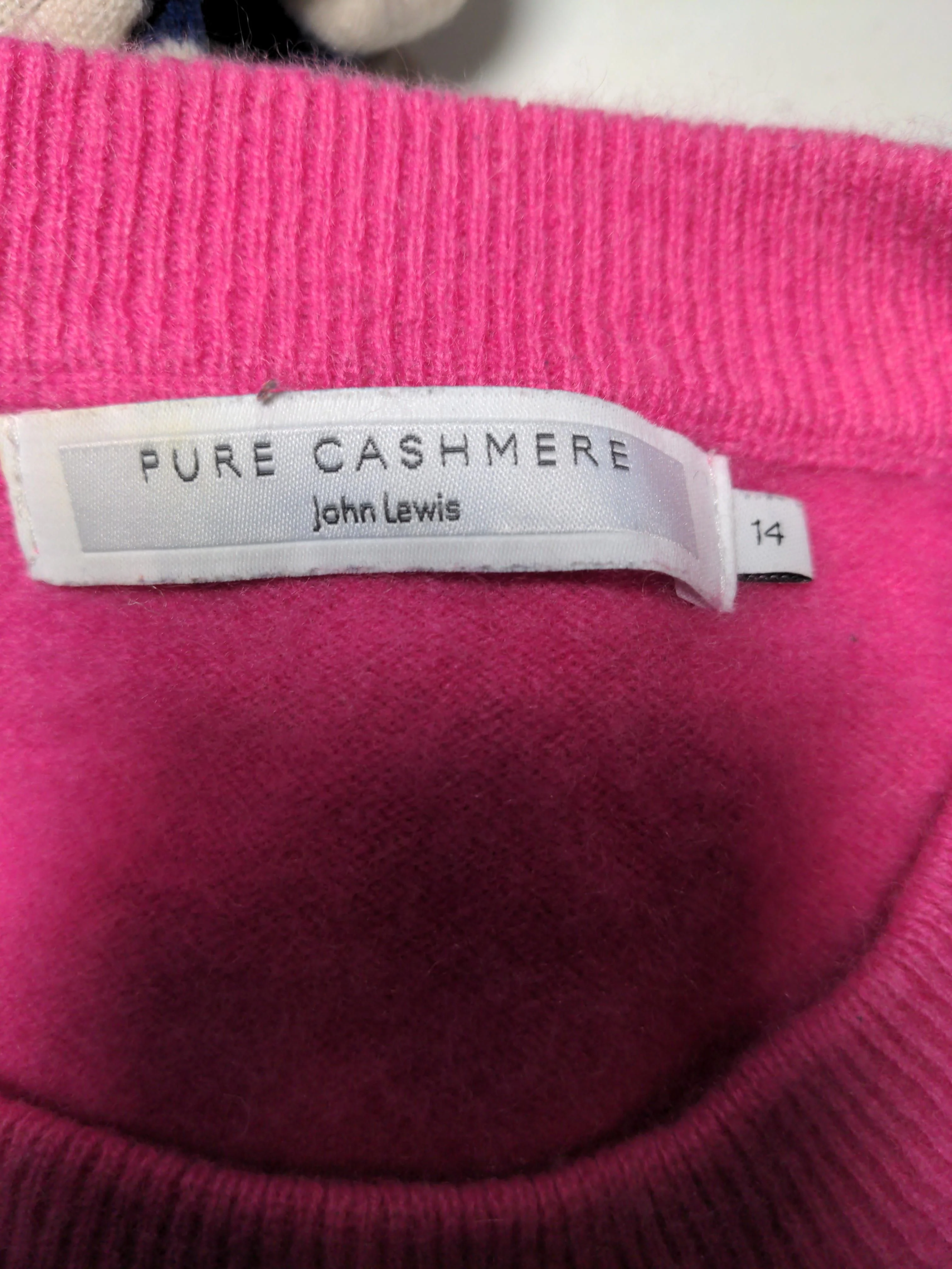 John Lewis Women's Jumper UK 14 Multi Striped 100% Cashmere Crew Neck Pullover - Image 6