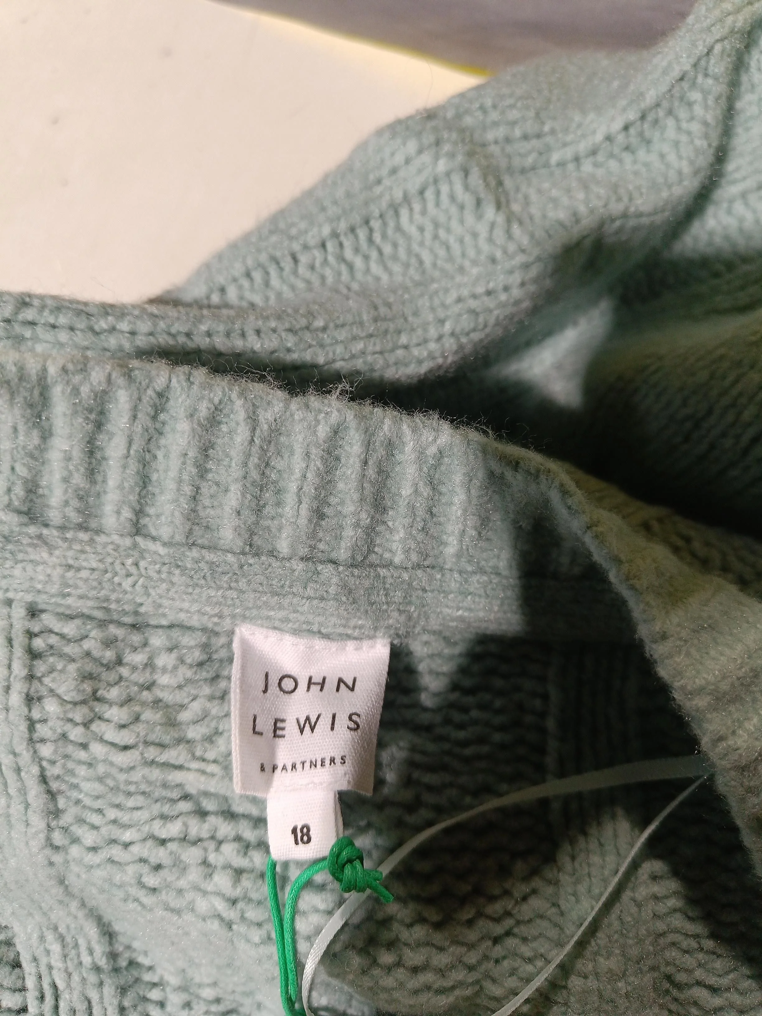 John Lewis Women's Jumper UK 18 Green Cotton New with tags - Image 5