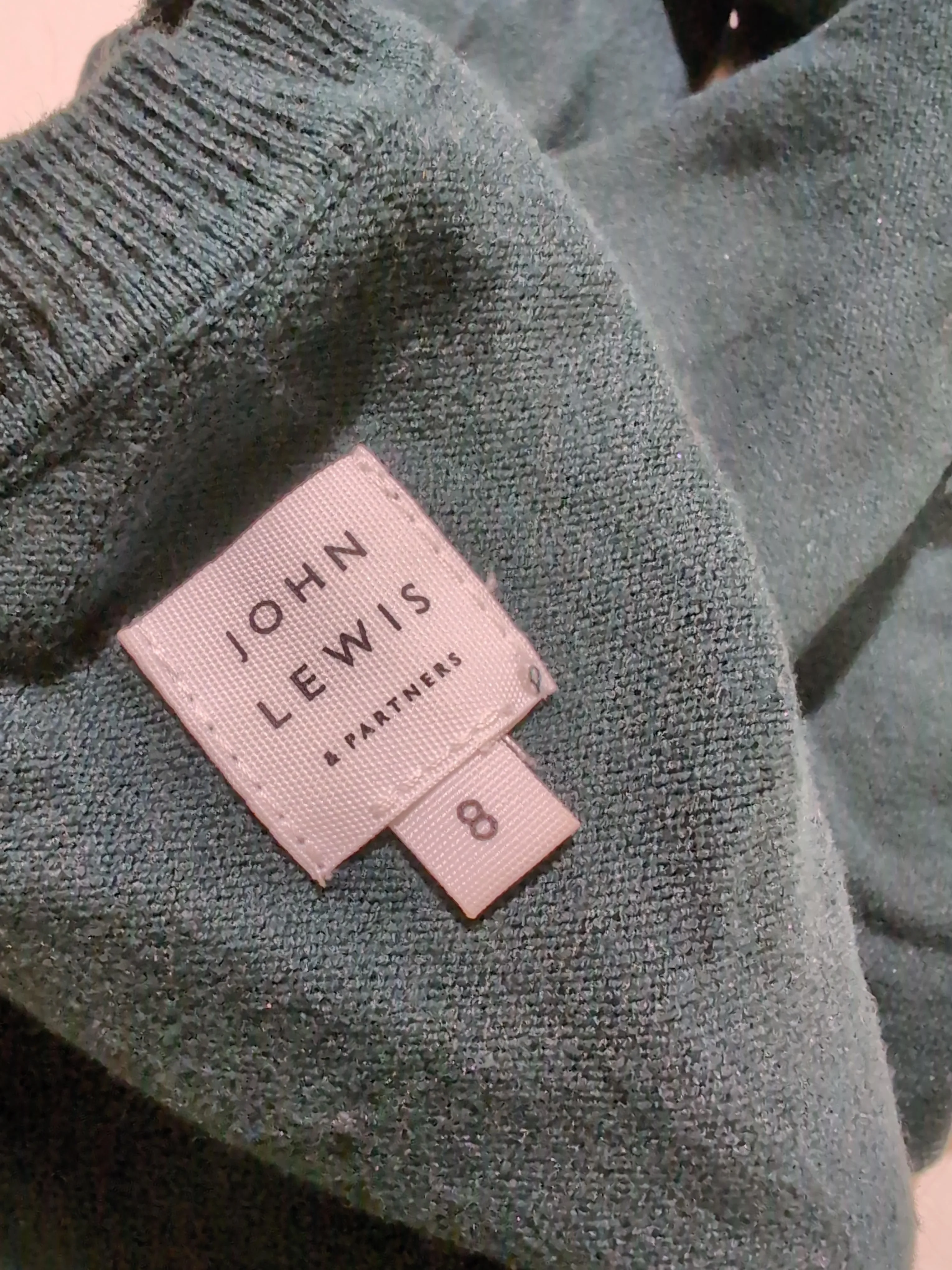 John Lewis Women's Jumper UK 8 Green Cotton with Nylon Crew Neck Pullover - Image 5