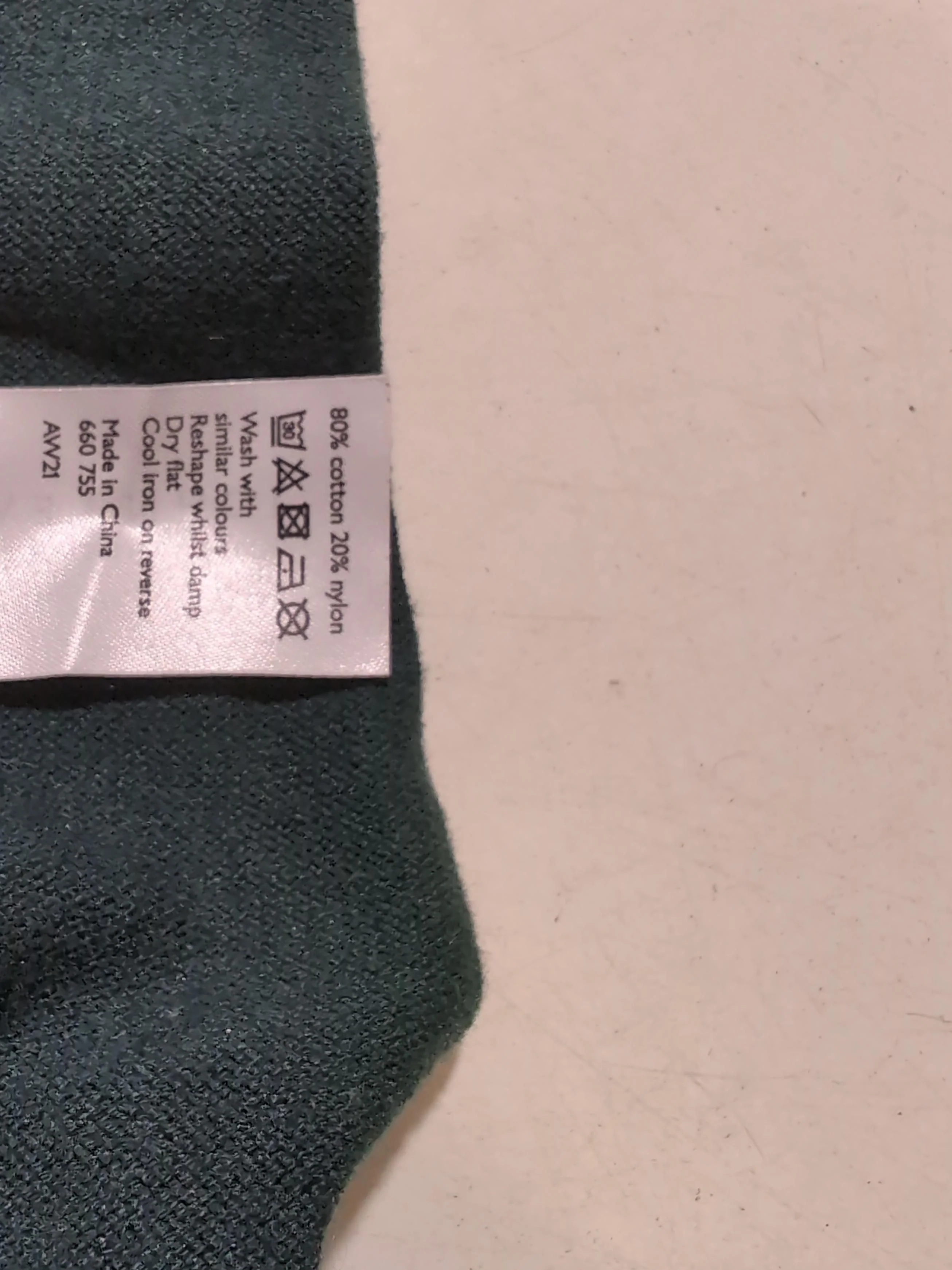 John Lewis Women's Jumper UK 8 Green Cotton with Nylon Crew Neck Pullover - Image 6