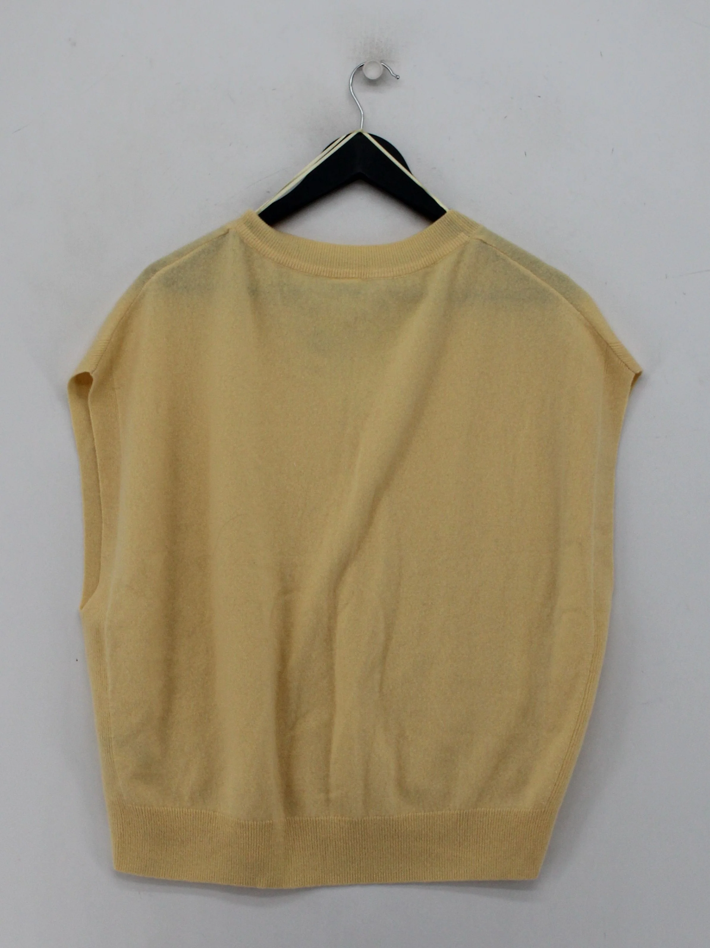 John Lewis Women's Jumper XXL Yellow 100% Cashmere V-Neck Vest - Image 2