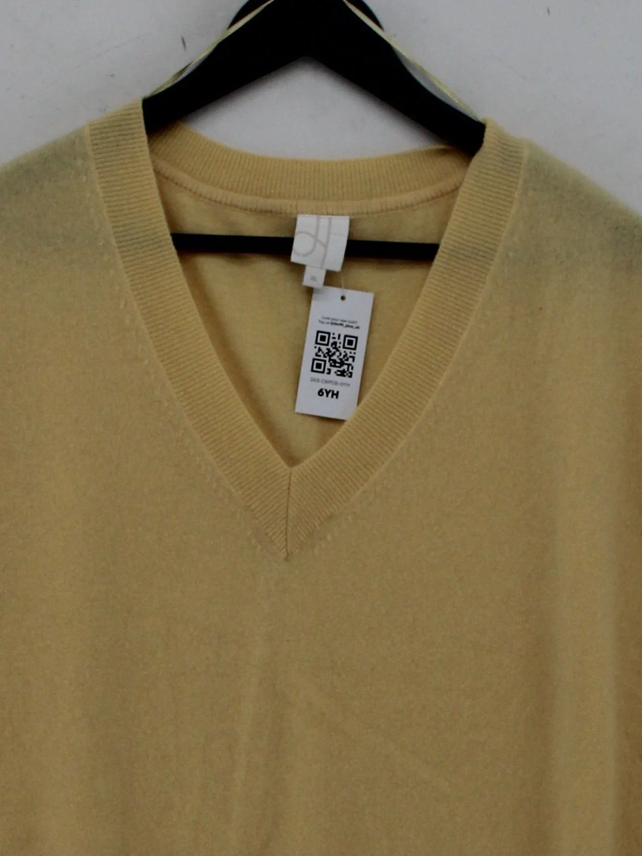 John Lewis Women's Jumper XXL Yellow 100% Cashmere V-Neck Vest - Image 3