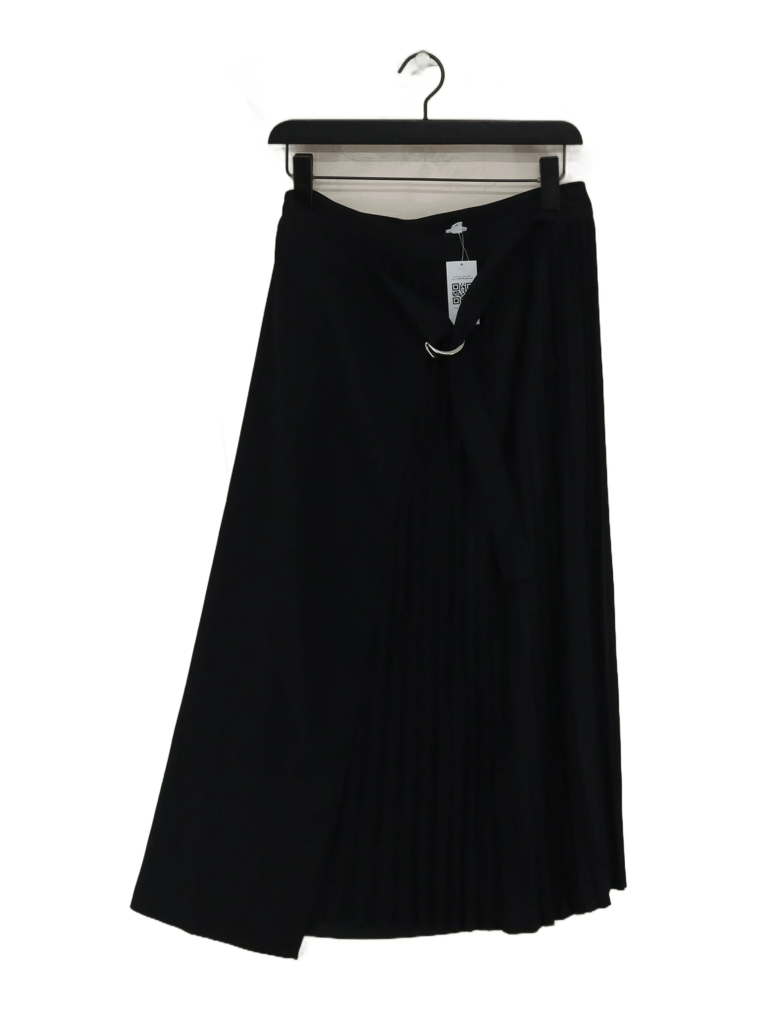 John Lewis Women's Midi Skirt UK 10 Black 100% Polyester Midi Wrap
